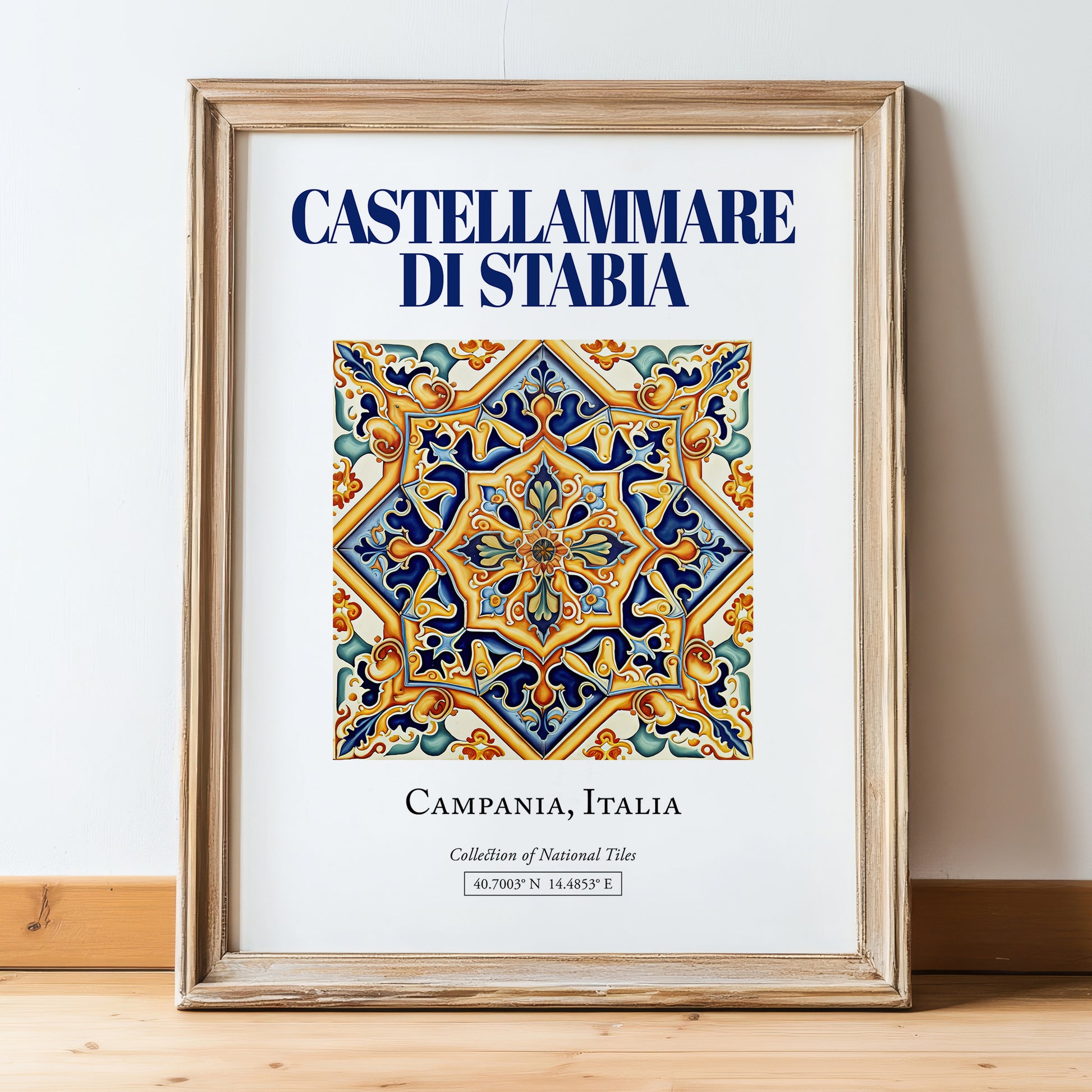 Castellammare di Stabia, Italy – Global Wall Art, in wooden frame leaning on the floor