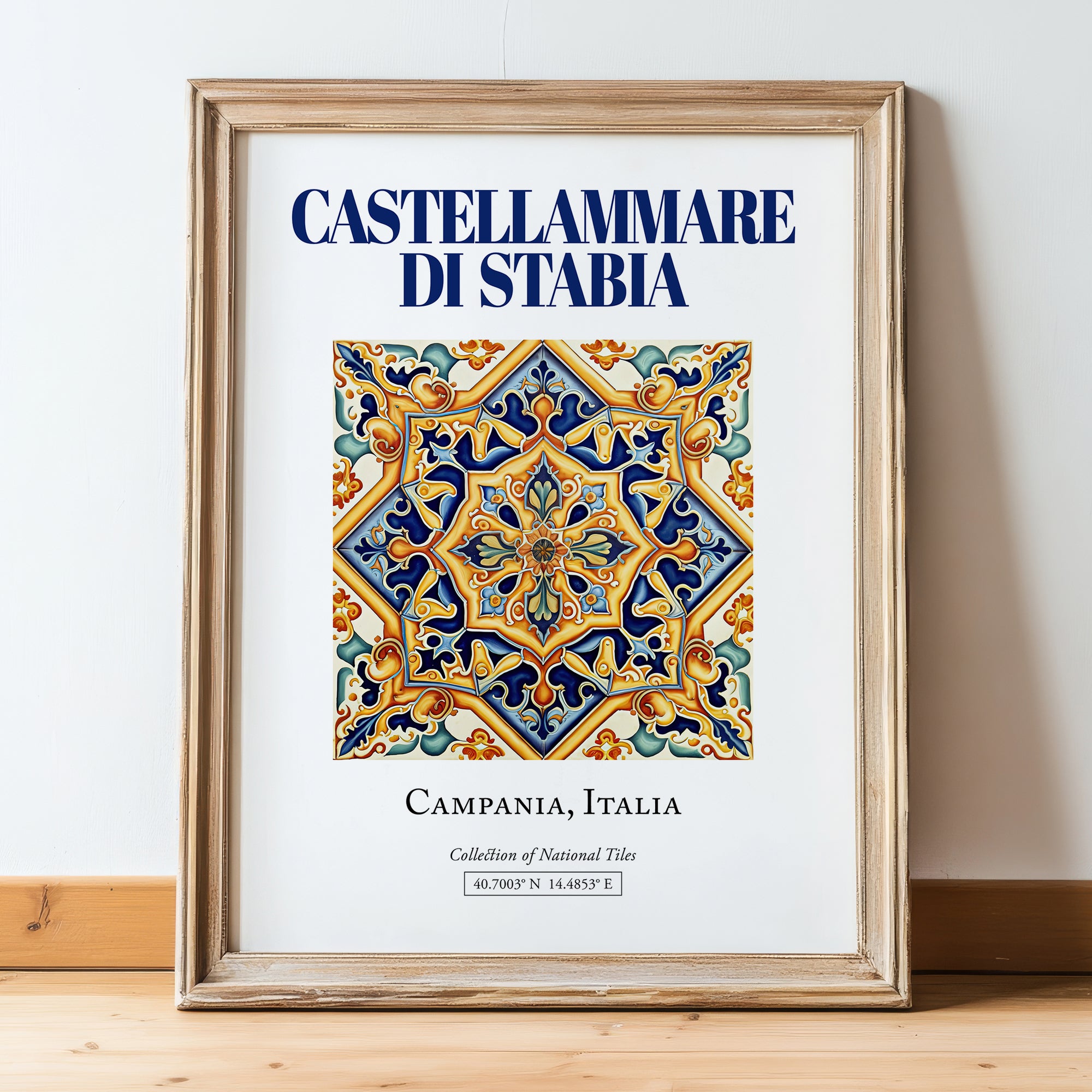 Castellammare di Stabia, Italy – Global Wall Art, in wooden frame leaning on the floor