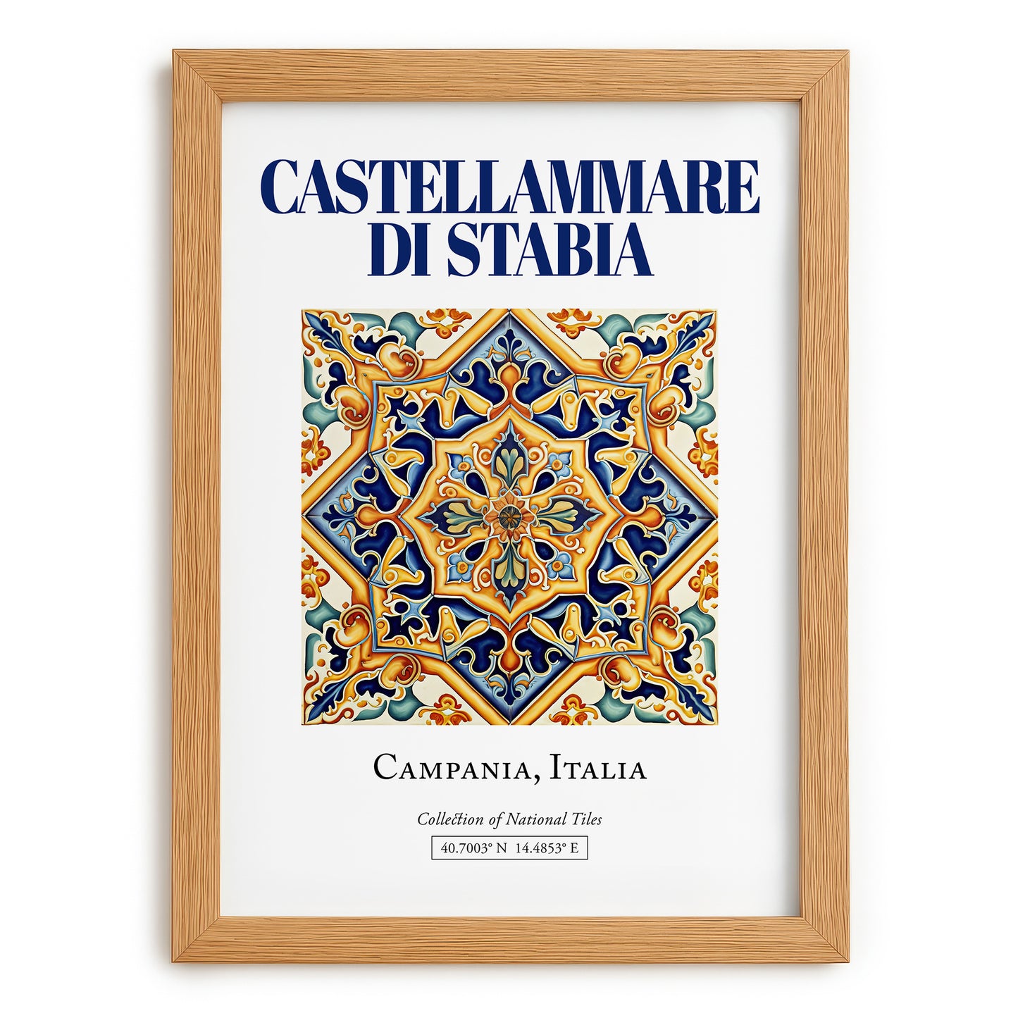Castellammare di Stabia, Italy – Global Wall Art, set in oak frame