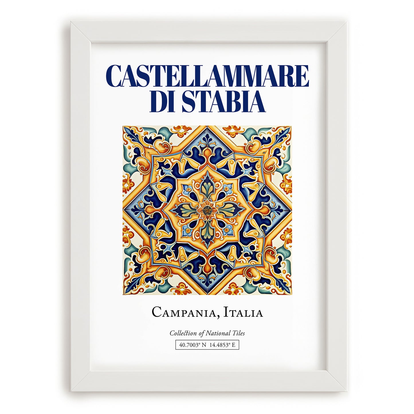 Castellammare di Stabia, Italy – Global Wall Art, placed in minimal white frame