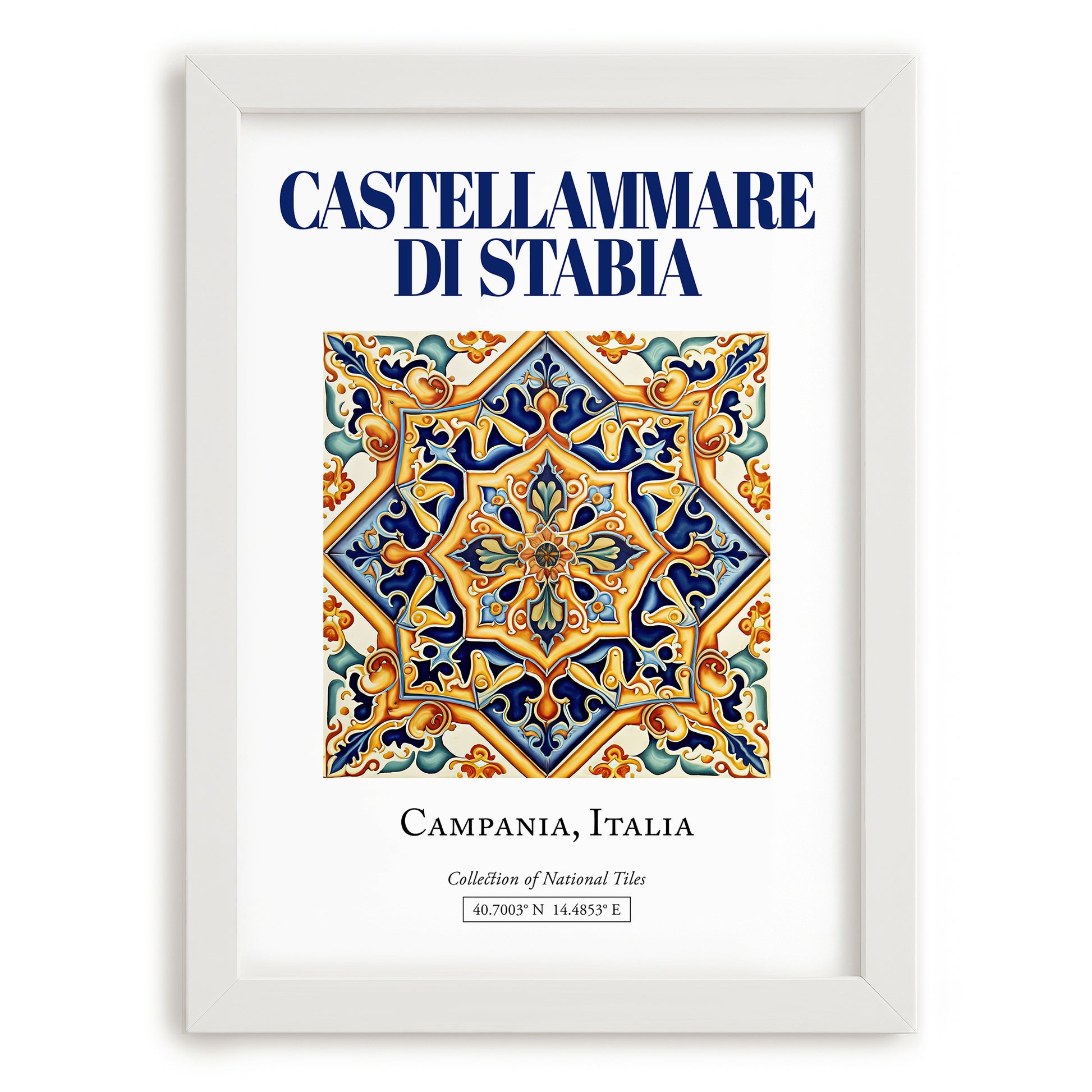 Castellammare di Stabia, Italy – Global Wall Art, placed in minimal white frame