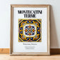 Montecatini Terme, Italy – Travel Print, in wooden frame leaning on the floor