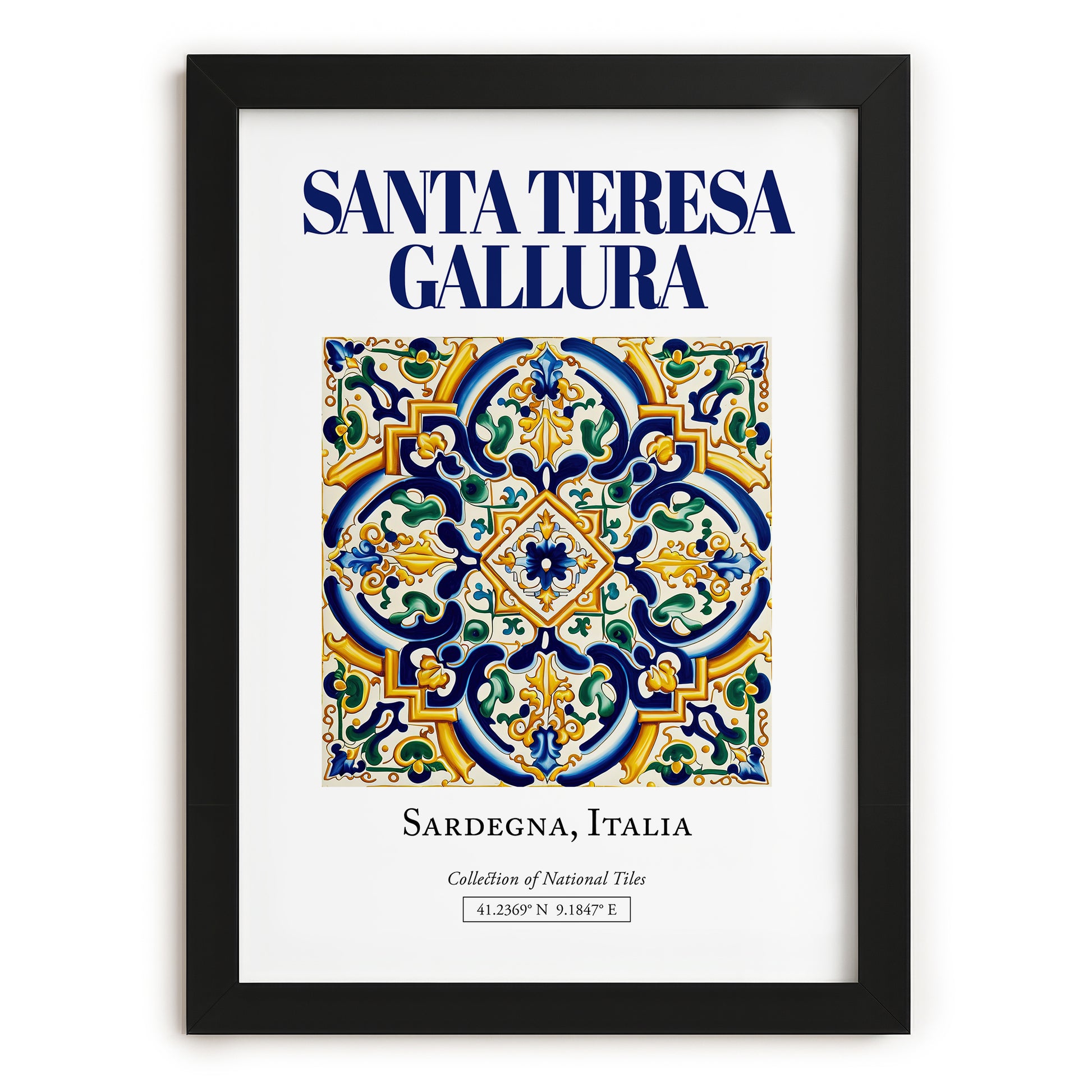 Santa Teresa Gallura, Italy – Vintage Travel Poster, in sleek black frame