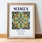 Sciacca, Italy – Minimalist Travel Print, in wooden frame leaning on the floor