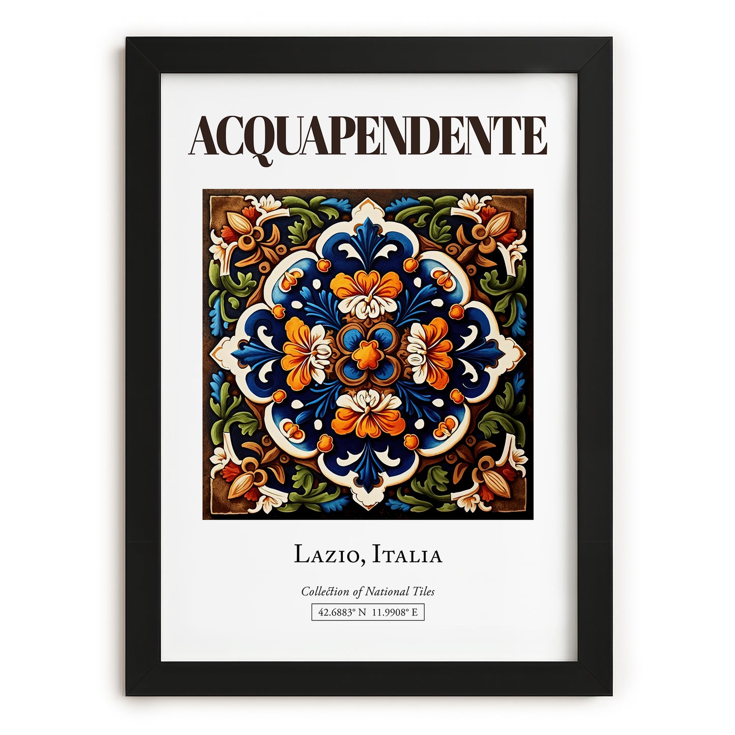 Acquapendente, Italy – Travel Wall Decor, in sleek black frame