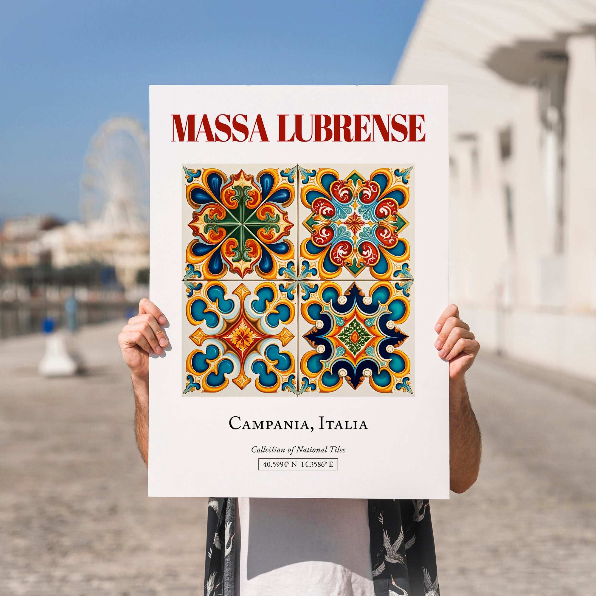 Massa Lubrense, Italy – Travel Poster, no-text version framed in wood