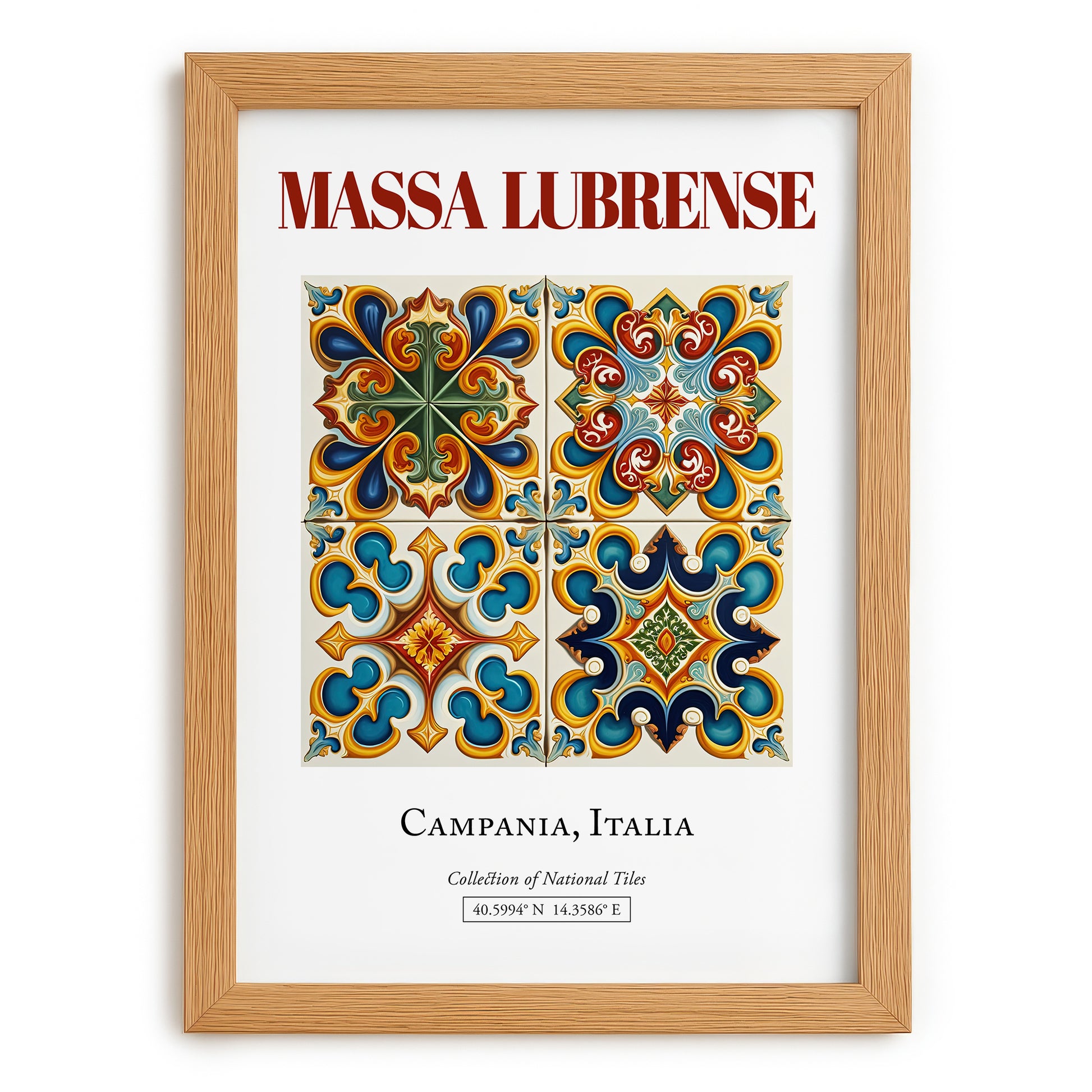 Massa Lubrense, Italy – Travel Poster, set in oak frame