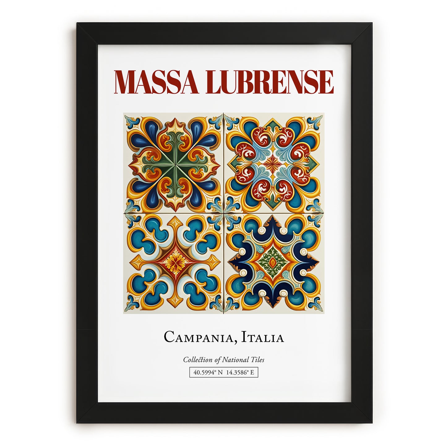 Massa Lubrense, Italy – Travel Poster, in sleek black frame