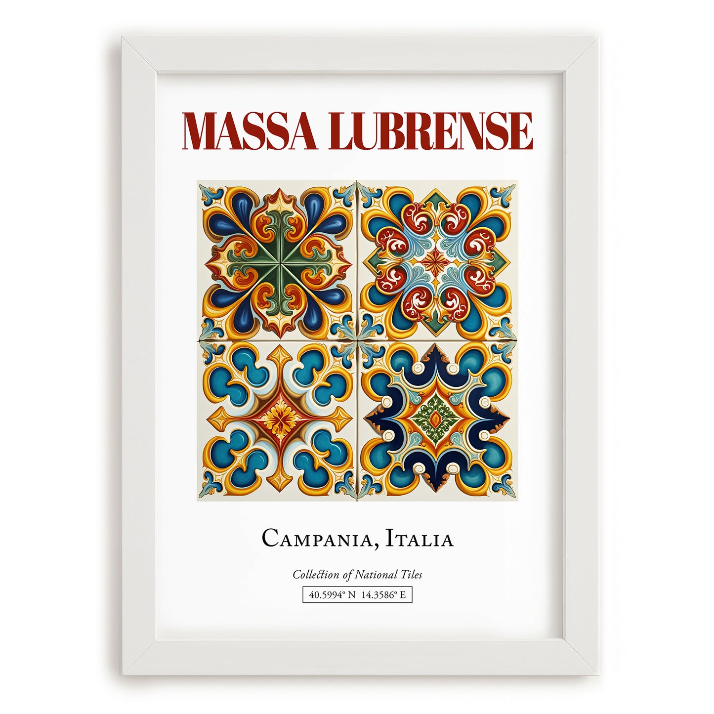 Massa Lubrense, Italy – Travel Poster, placed in minimal white frame