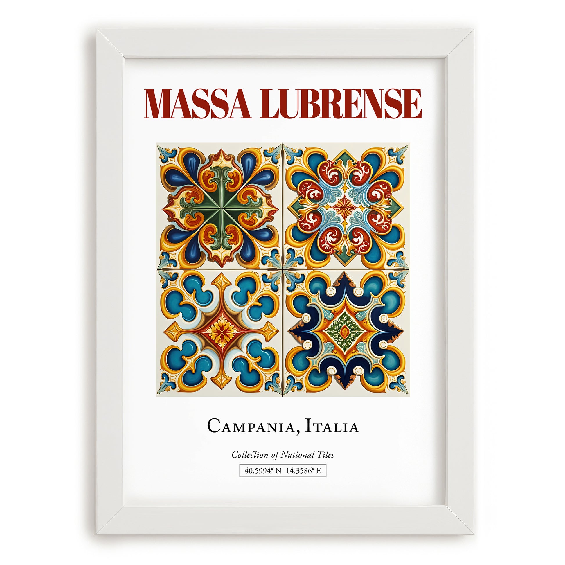 Massa Lubrense, Italy – Travel Poster, placed in minimal white frame