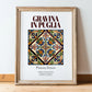 Gravina in Puglia, Italy – Travel Poster, in wooden frame leaning on the floor