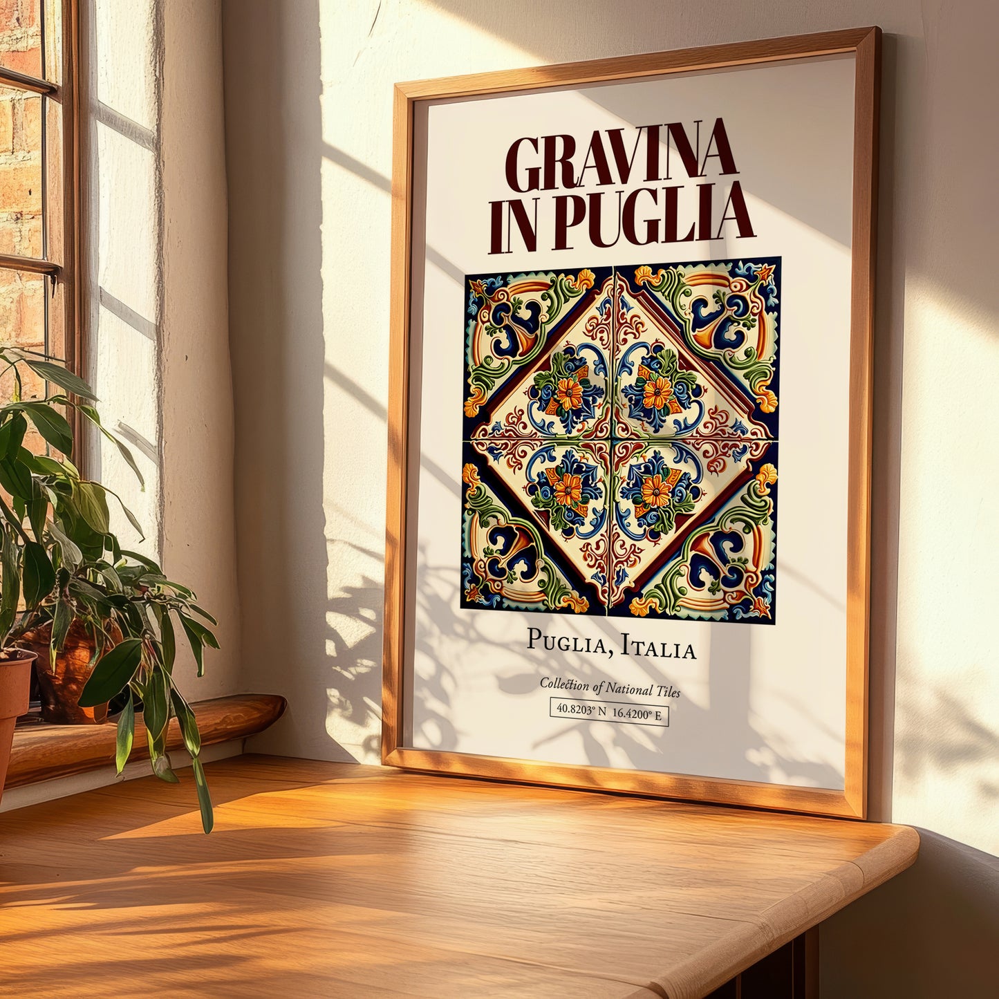 Gravina in Puglia, Italy – Travel Poster, clean layout with no caption