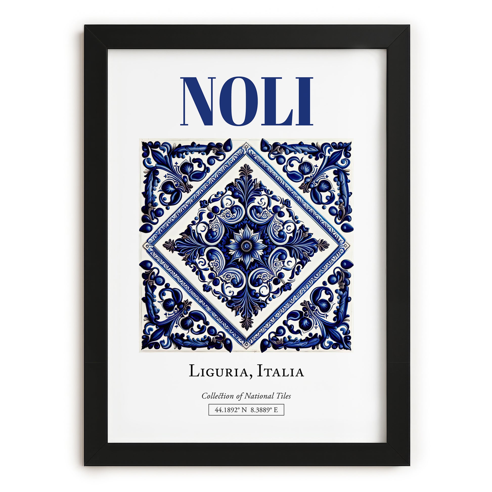 Noli, Italy – Travel Poster, in sleek black frame