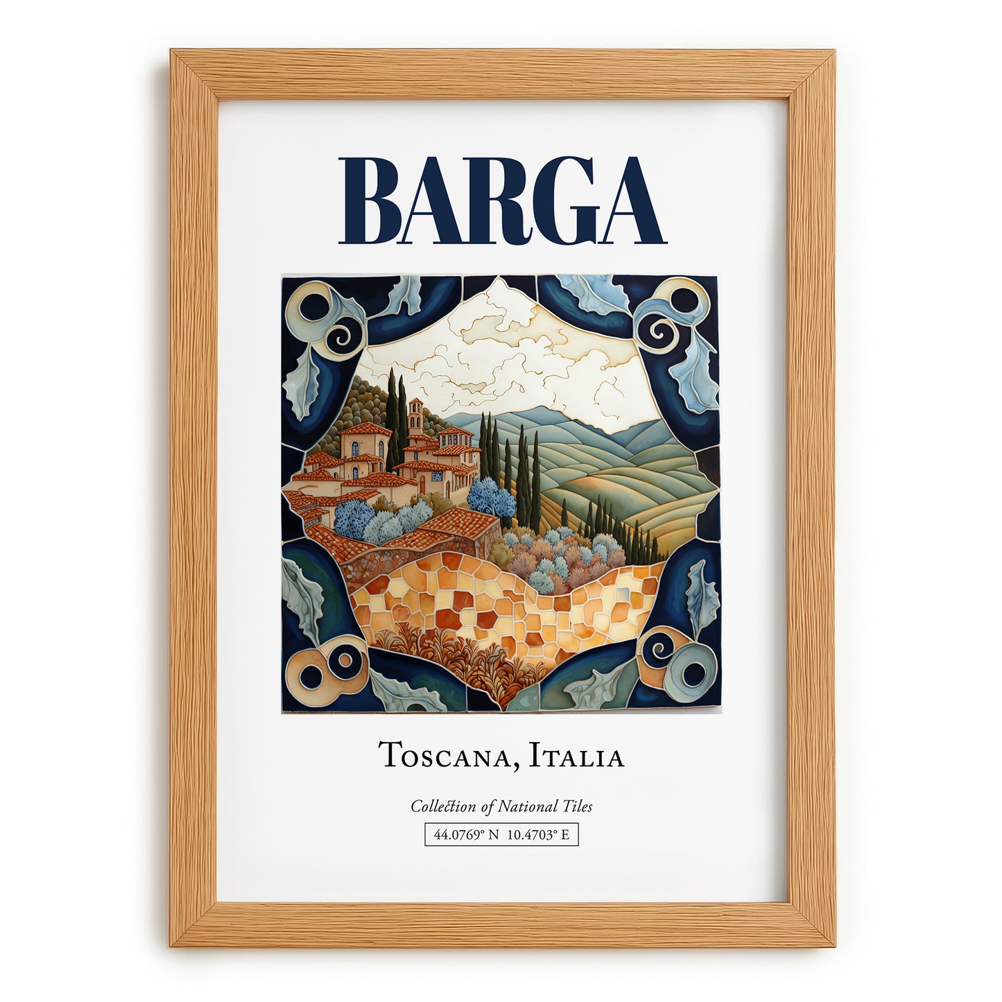 Barga, Italy – Travel Wall Art, set in oak frame