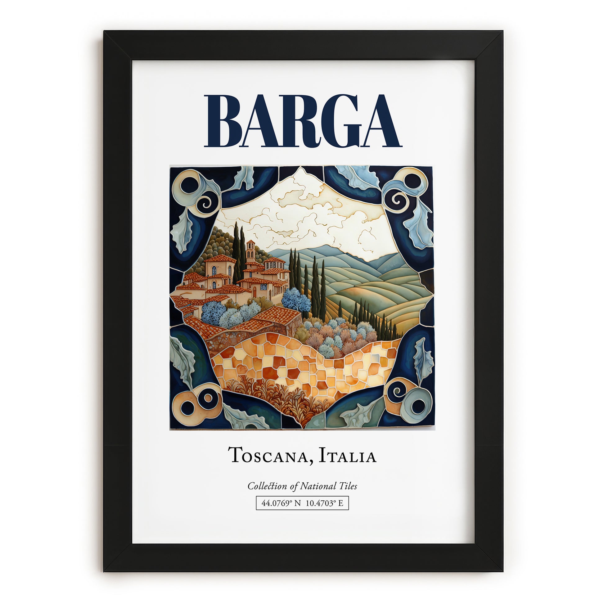 Barga, Italy – Travel Wall Art, in sleek black frame