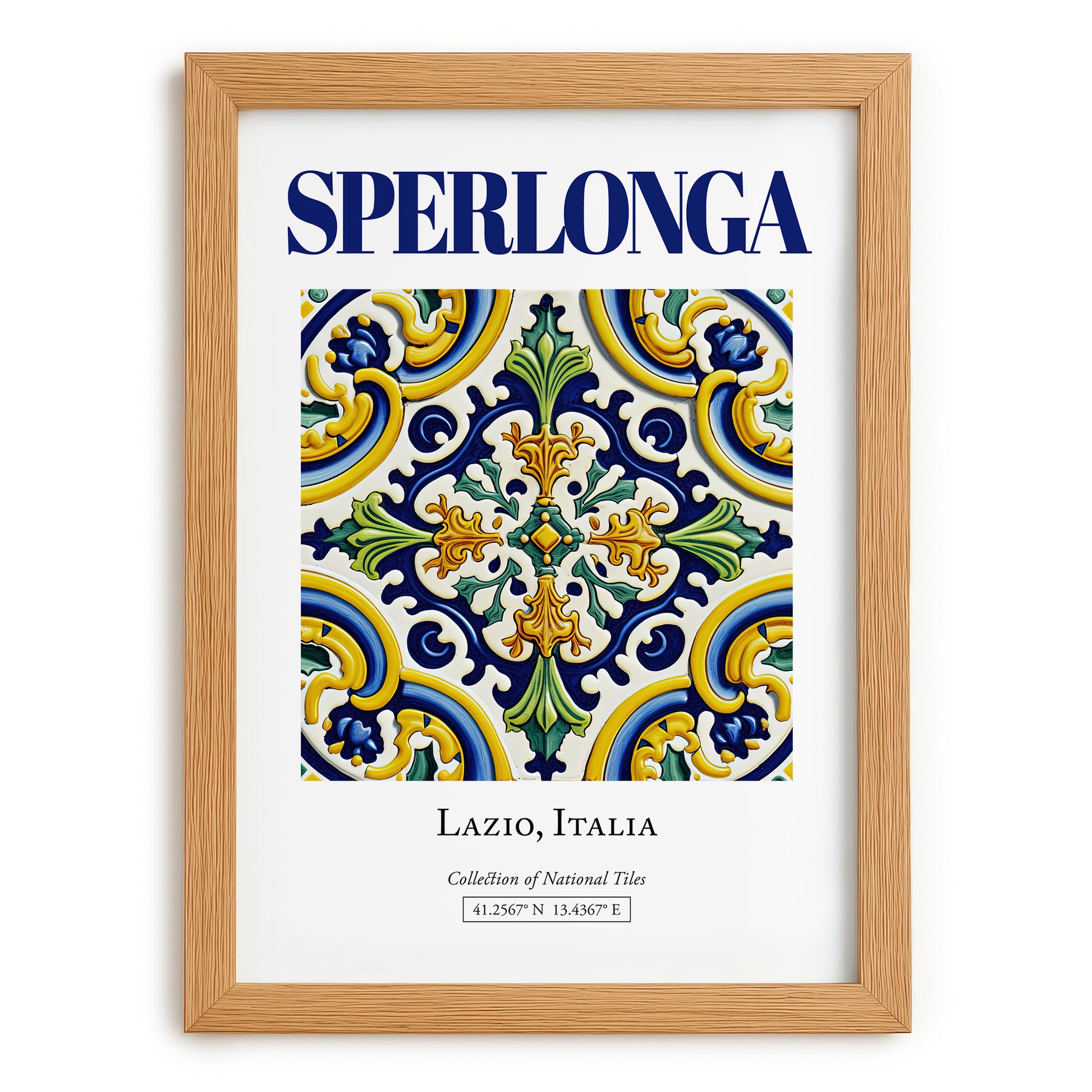 Sperlonga, Italy – Travel Print, set in oak frame