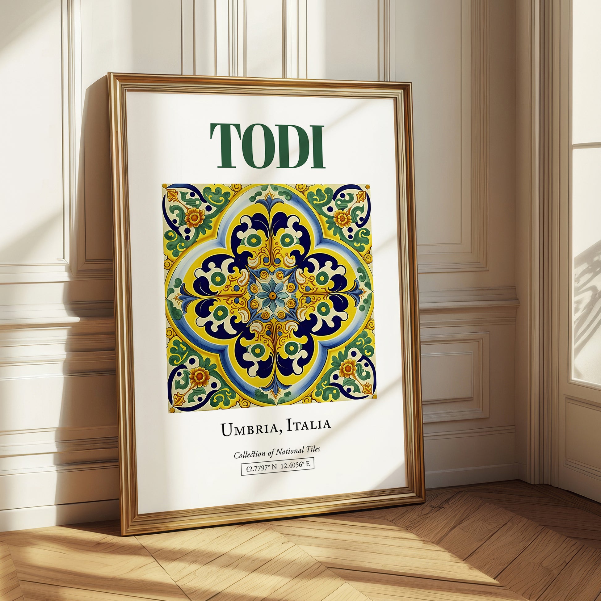 Todi, Italy – Travel Print, styled in a charming Paris street view