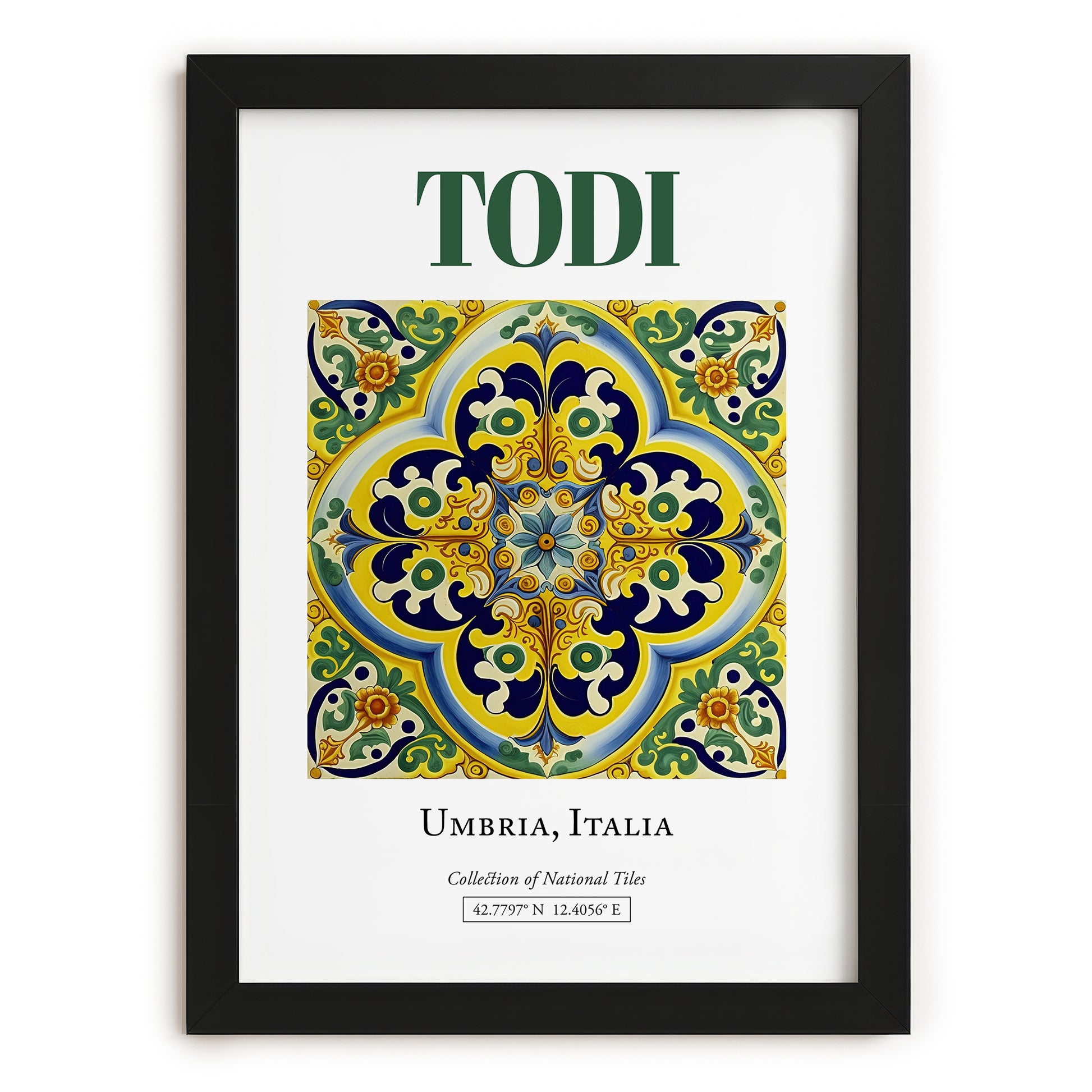 Todi, Italy – Travel Print, in sleek black frame