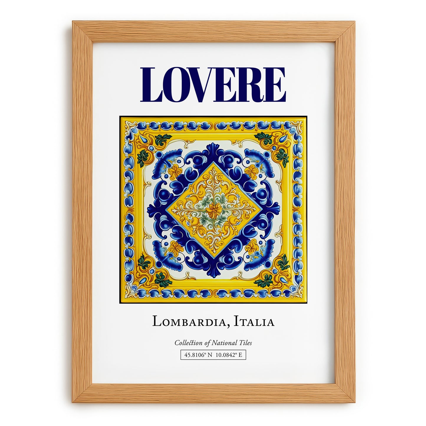 Lovere, Italy – Travel Poster, set in oak frame