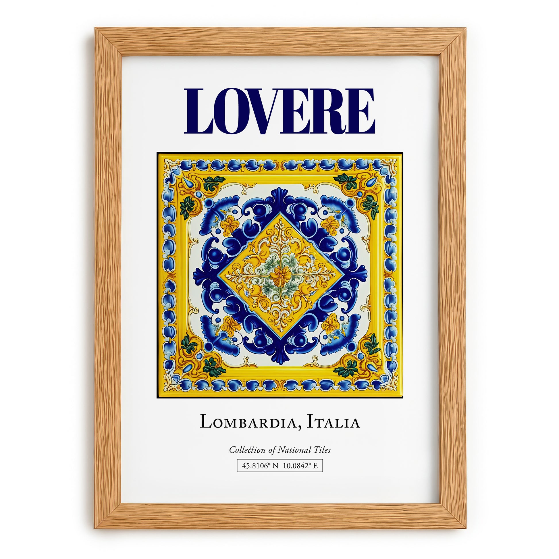 Lovere, Italy – Travel Poster, set in oak frame