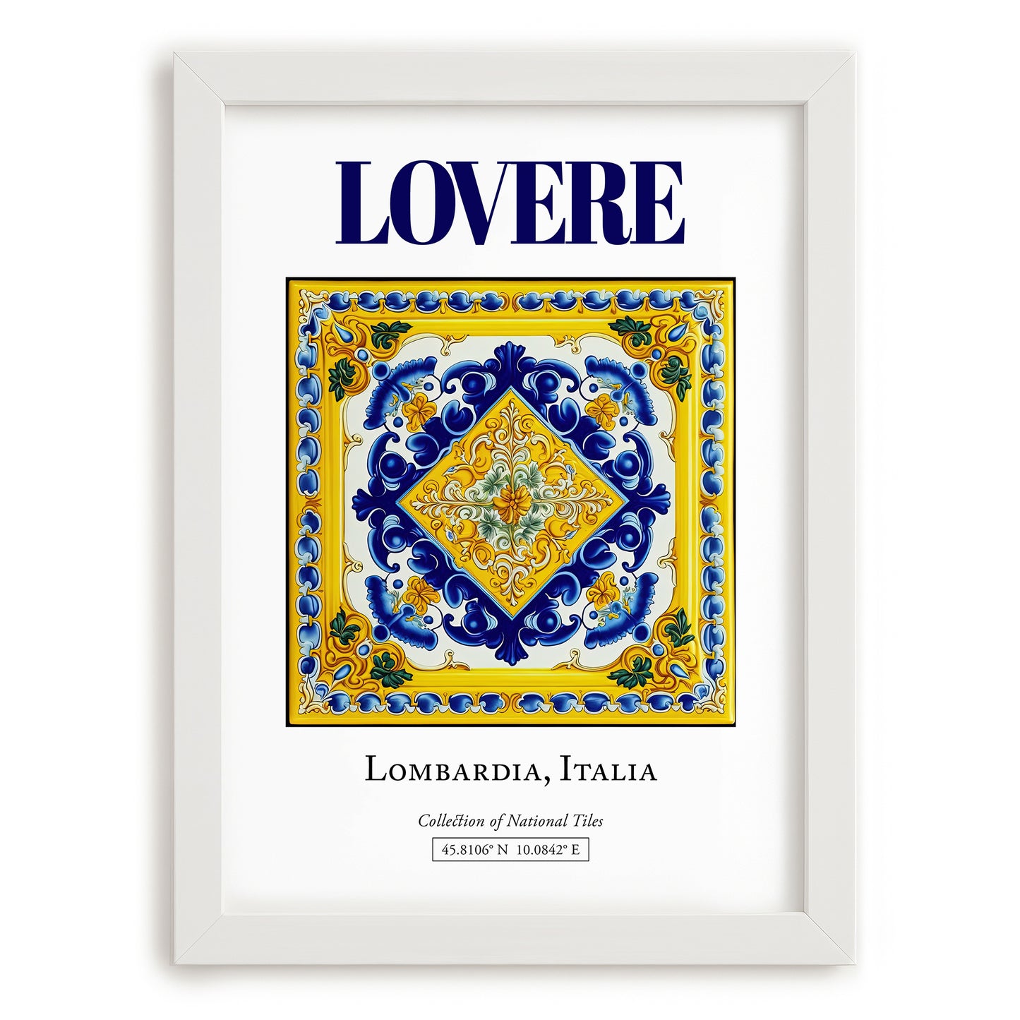 Lovere, Italy – Travel Poster, placed in minimal white frame