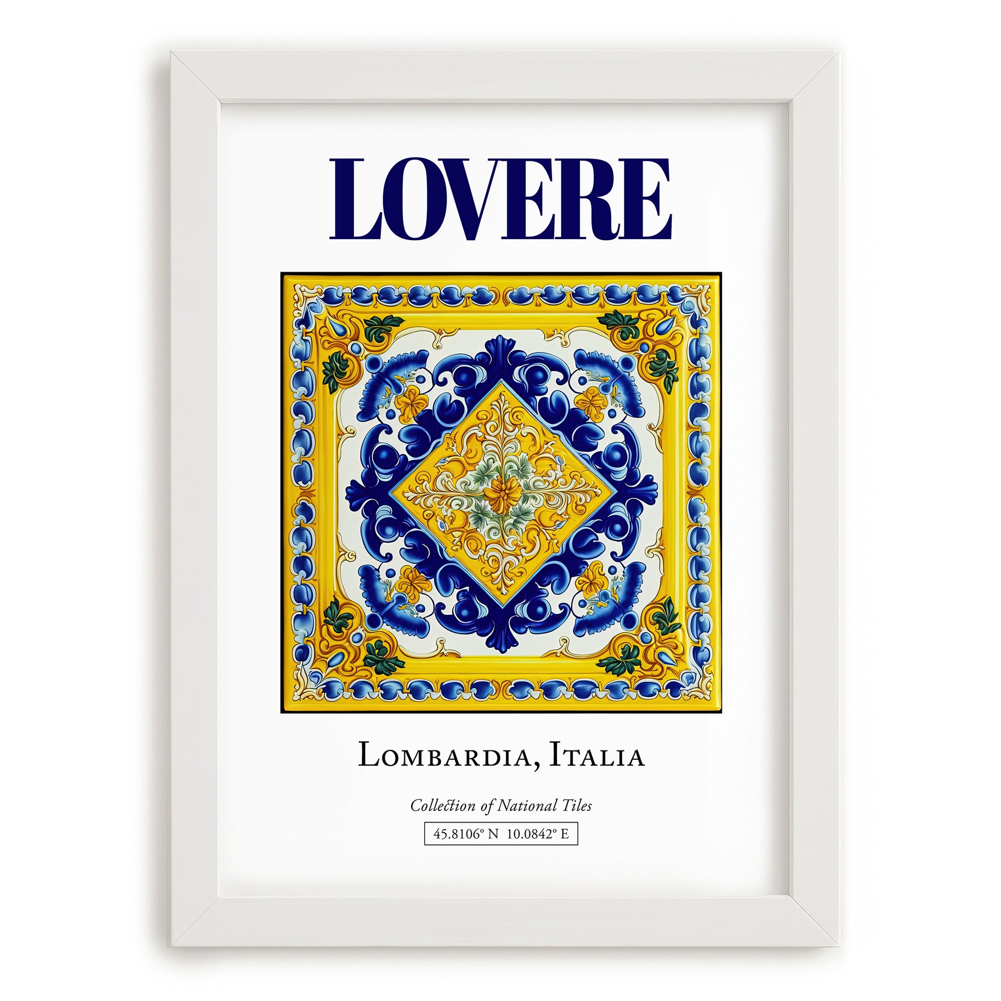 Lovere, Italy – Travel Poster, placed in minimal white frame