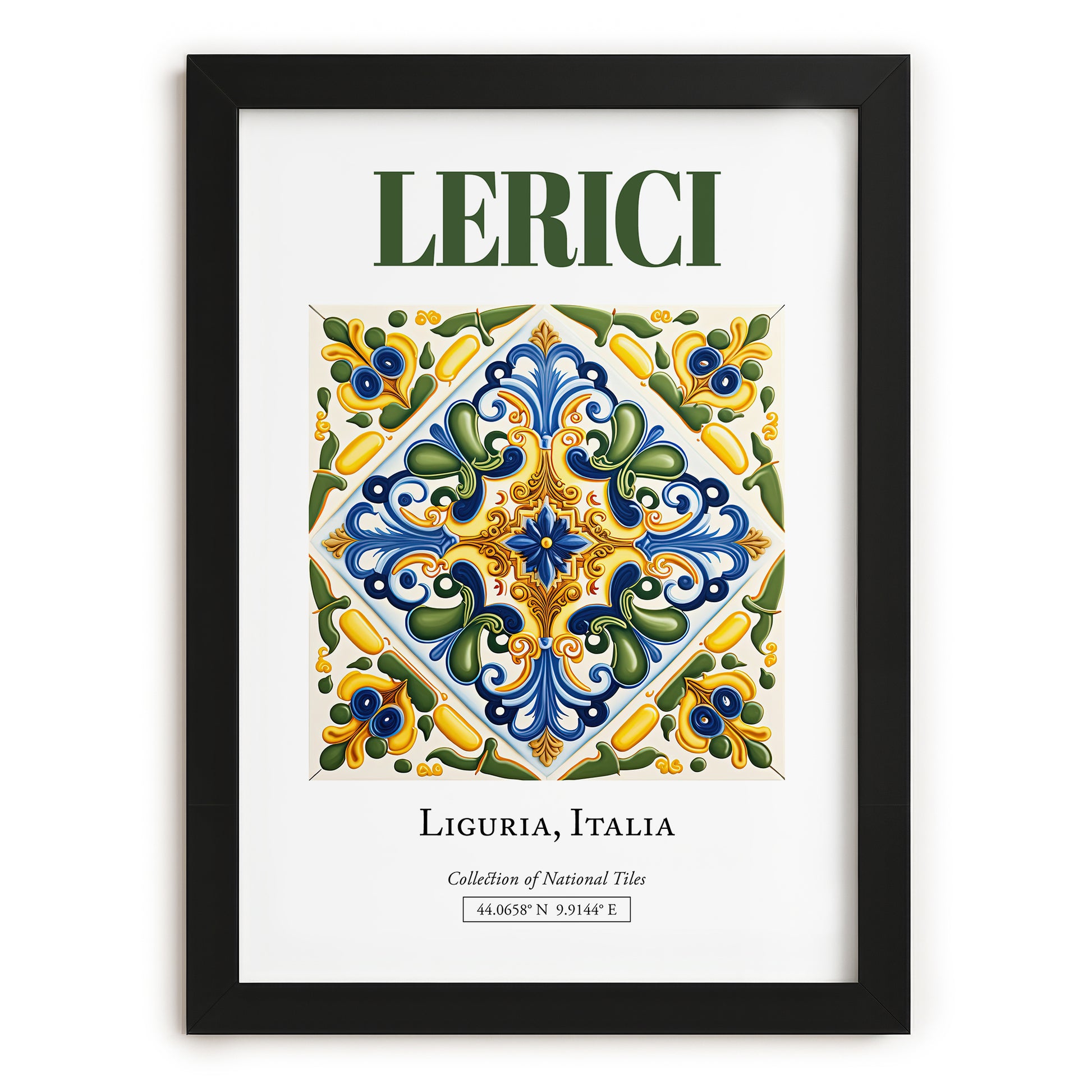 Lerici, Italy – Vintage Travel Poster, in sleek black frame