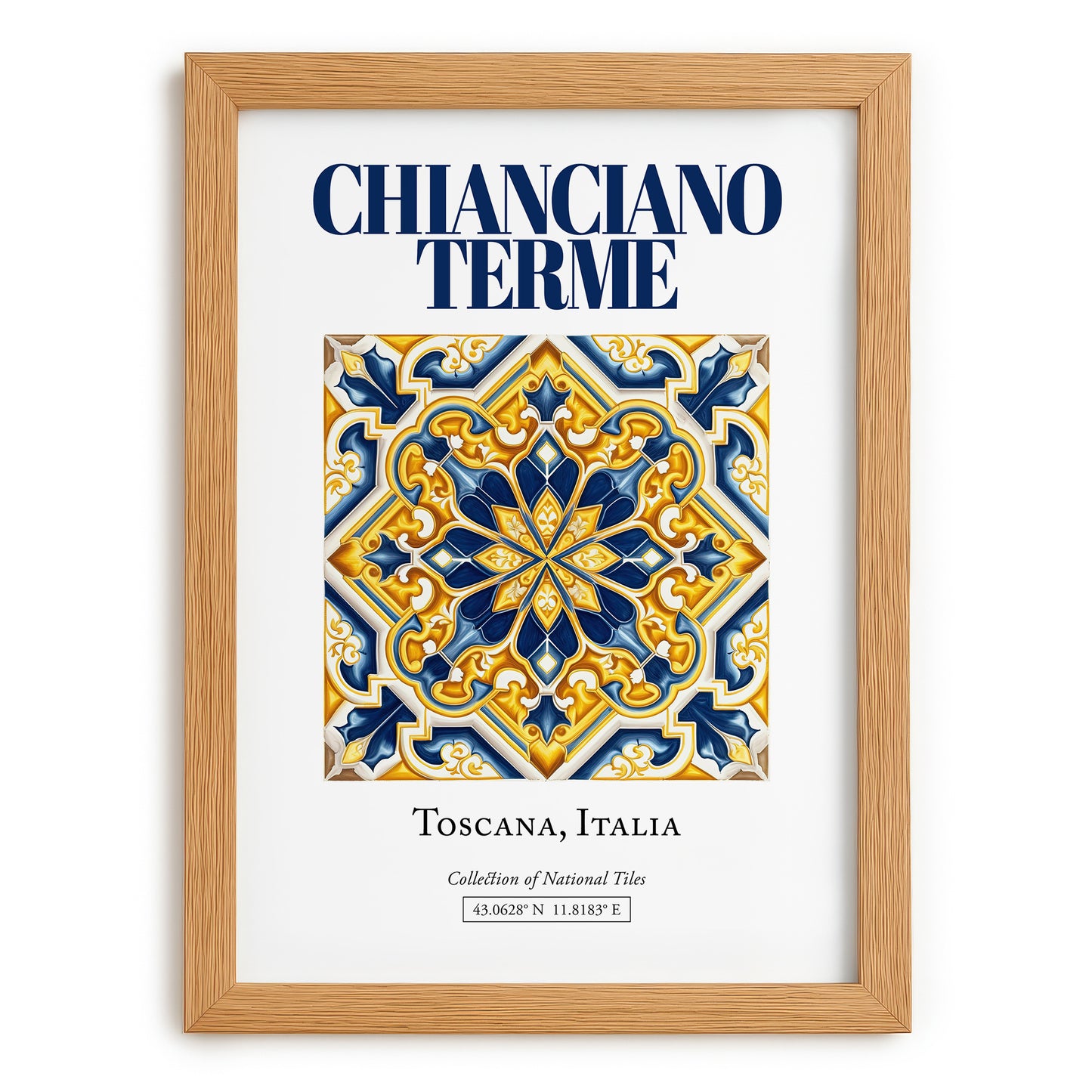 Chianciano Terme, Italy – Architectural Travel Art, set in oak frame