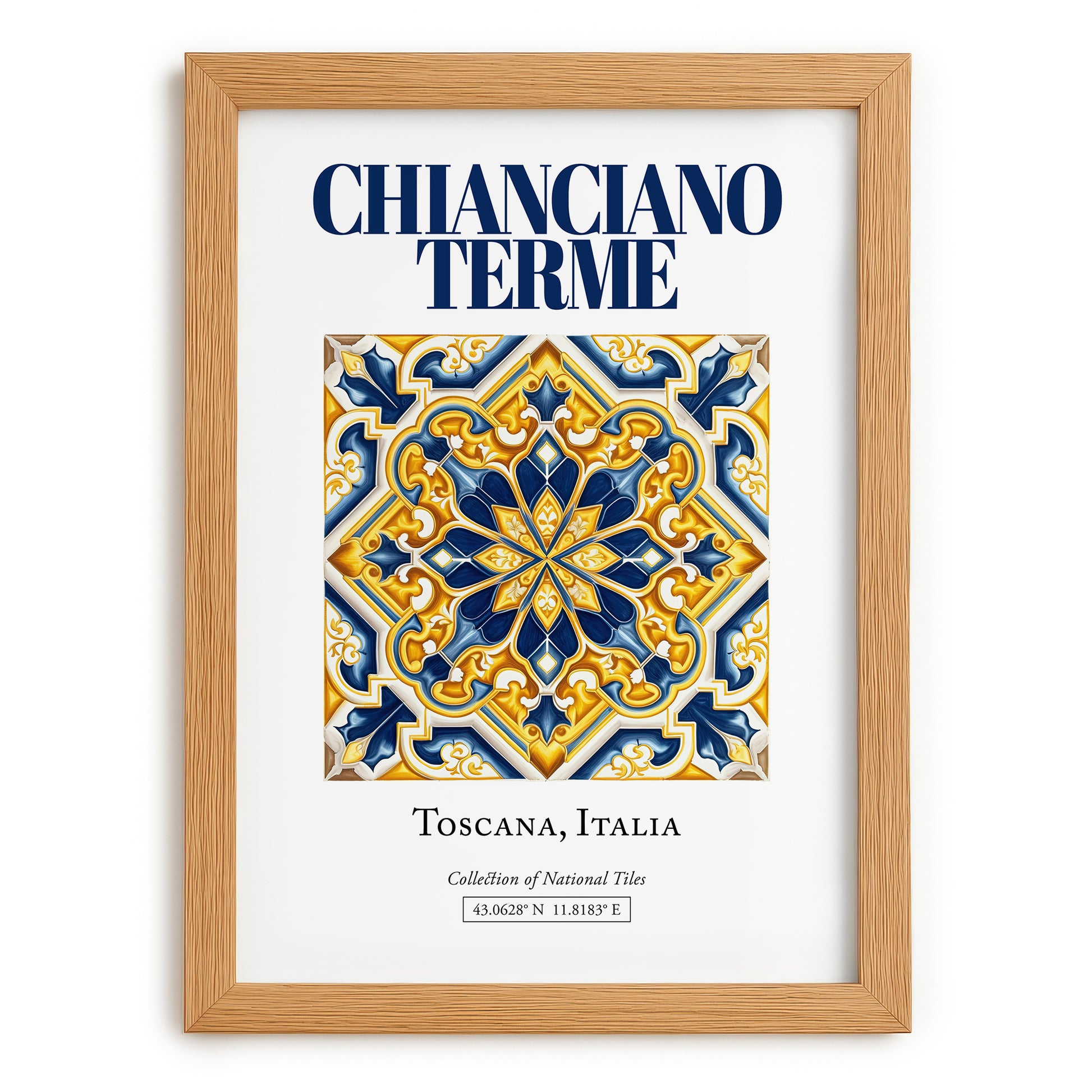 Chianciano Terme, Italy – Architectural Travel Art, set in oak frame