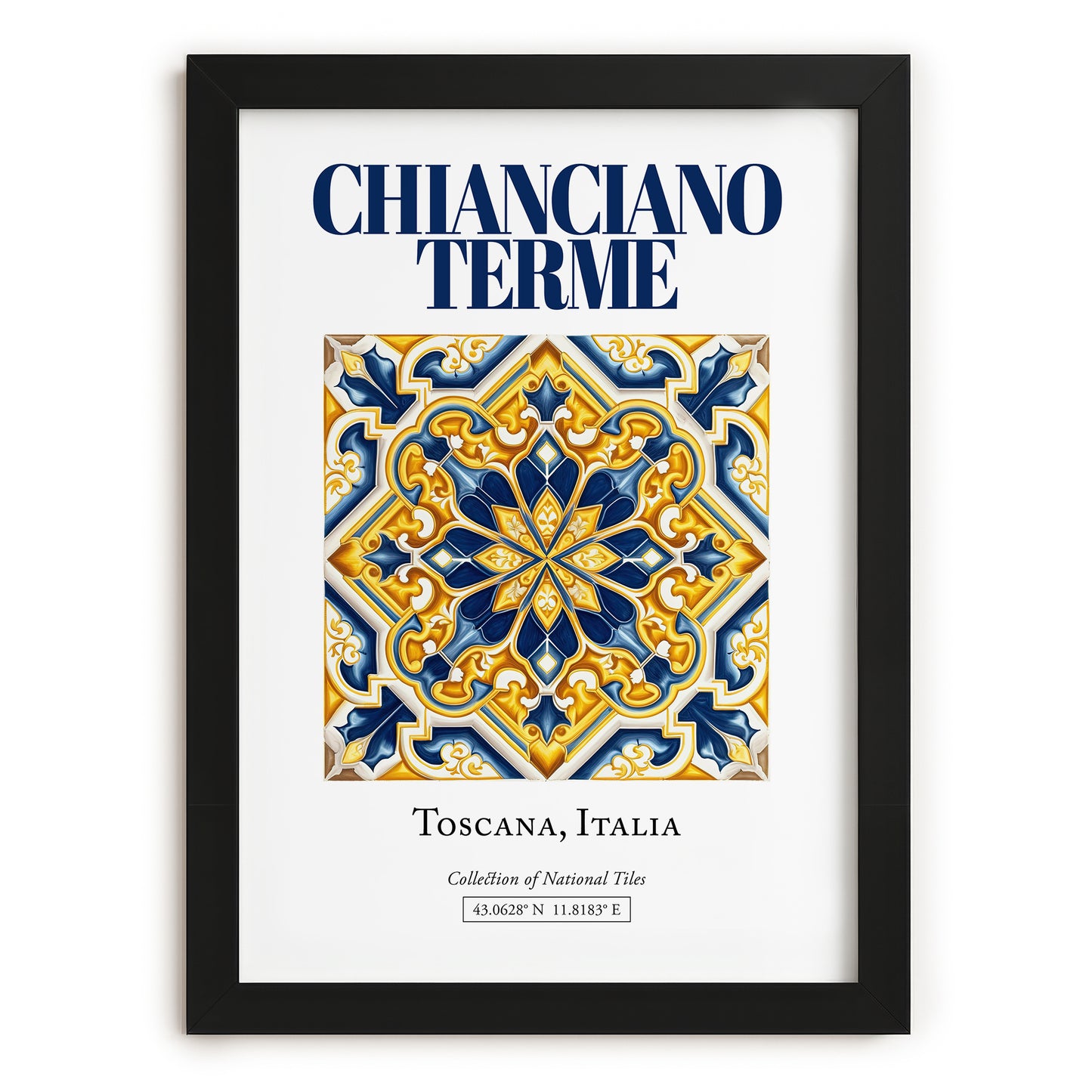 Chianciano Terme, Italy – Architectural Travel Art, in sleek black frame
