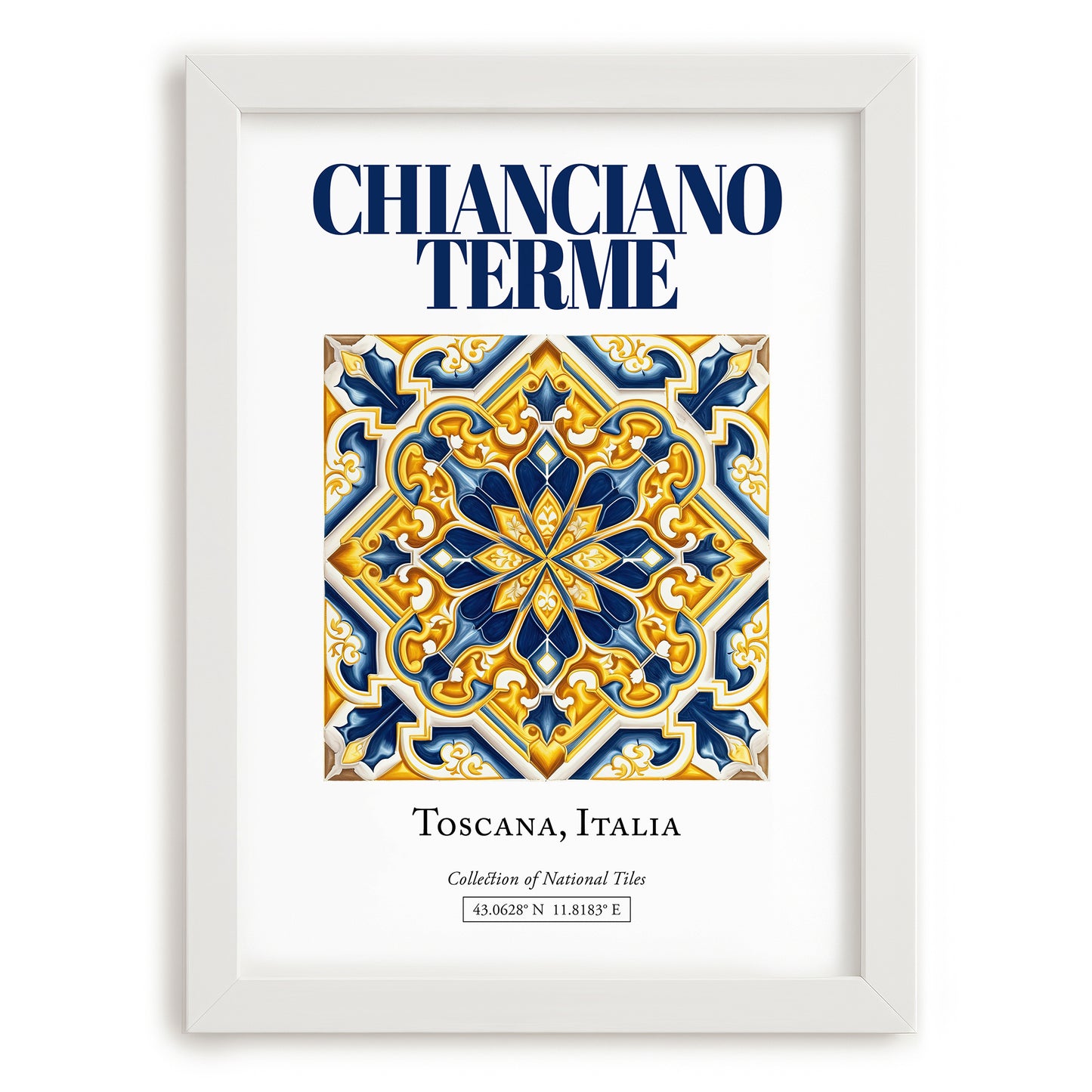 Chianciano Terme, Italy – Architectural Travel Art, placed in minimal white frame