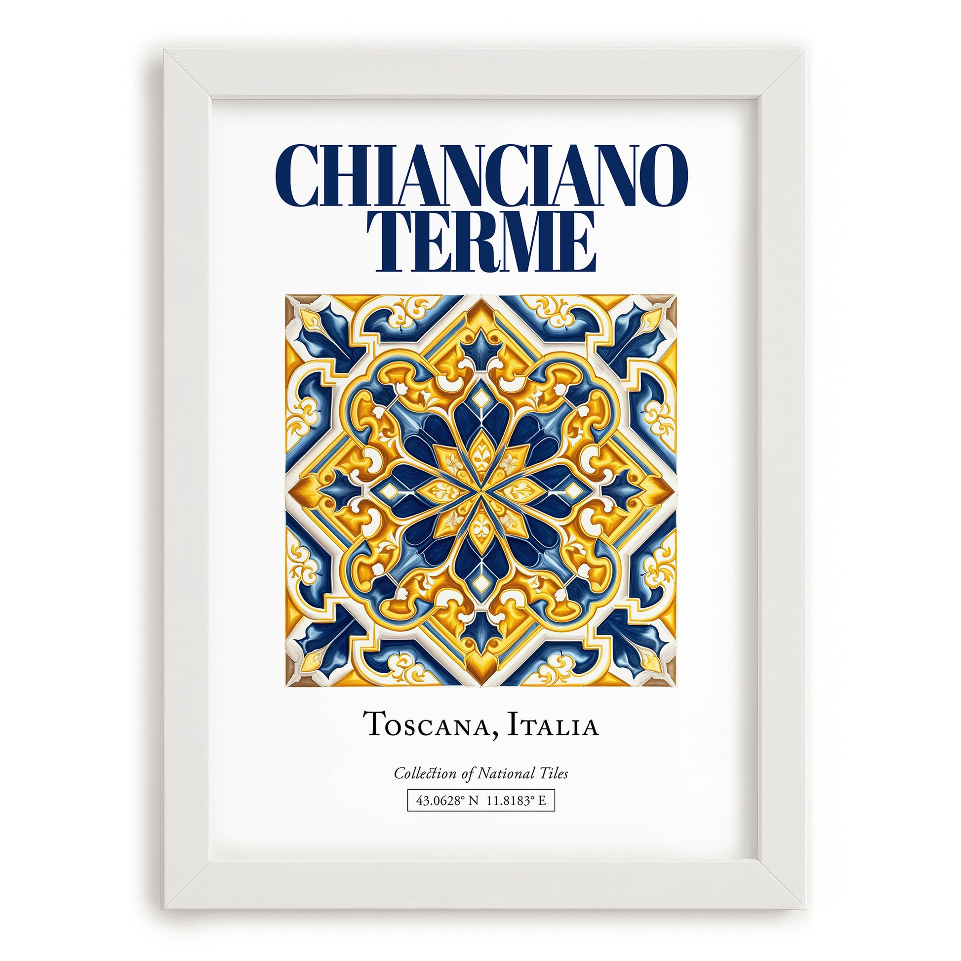 Chianciano Terme, Italy – Architectural Travel Art, placed in minimal white frame