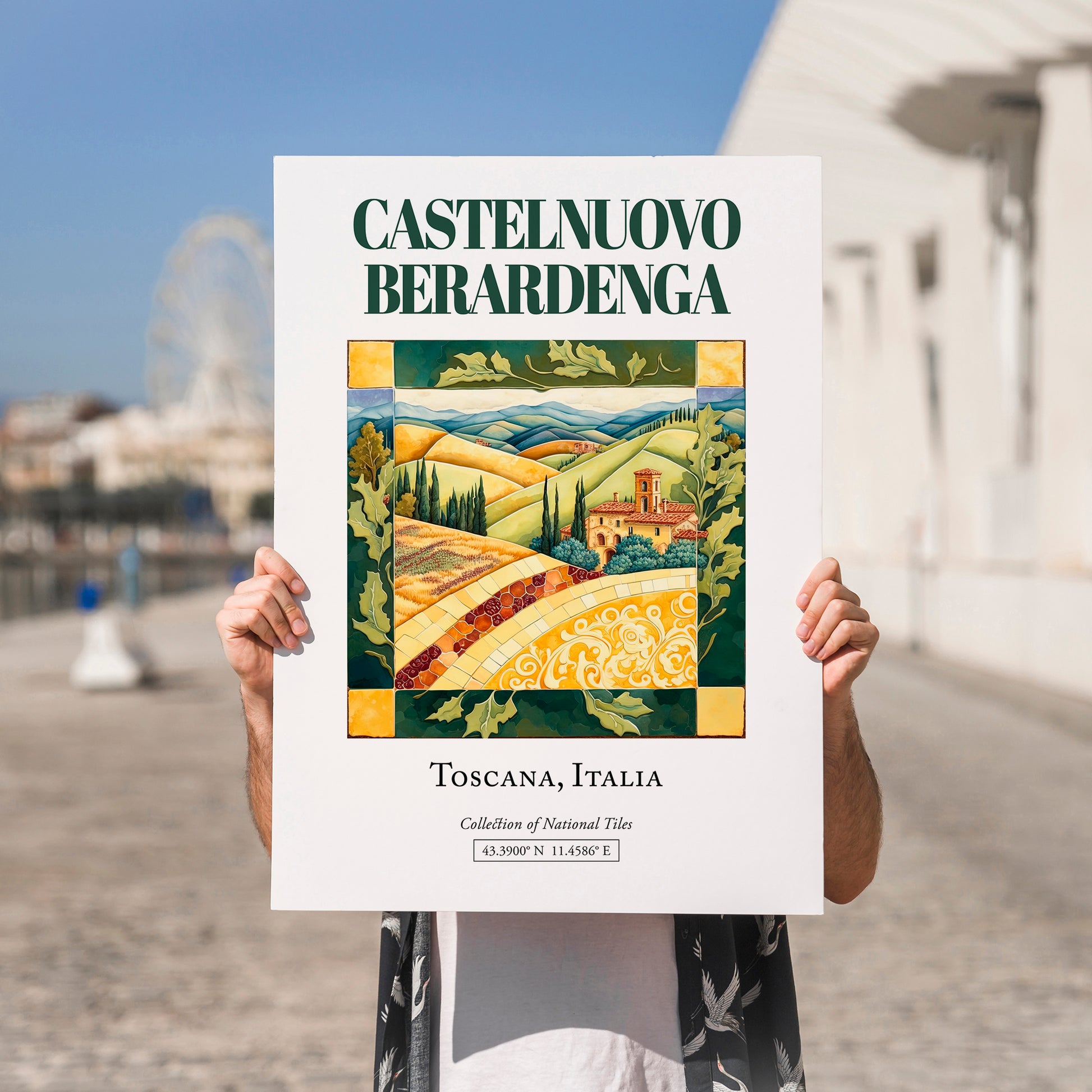 Castelnuovo Berardenga, Italy – Dream Destination Decor, no-text version framed in wood