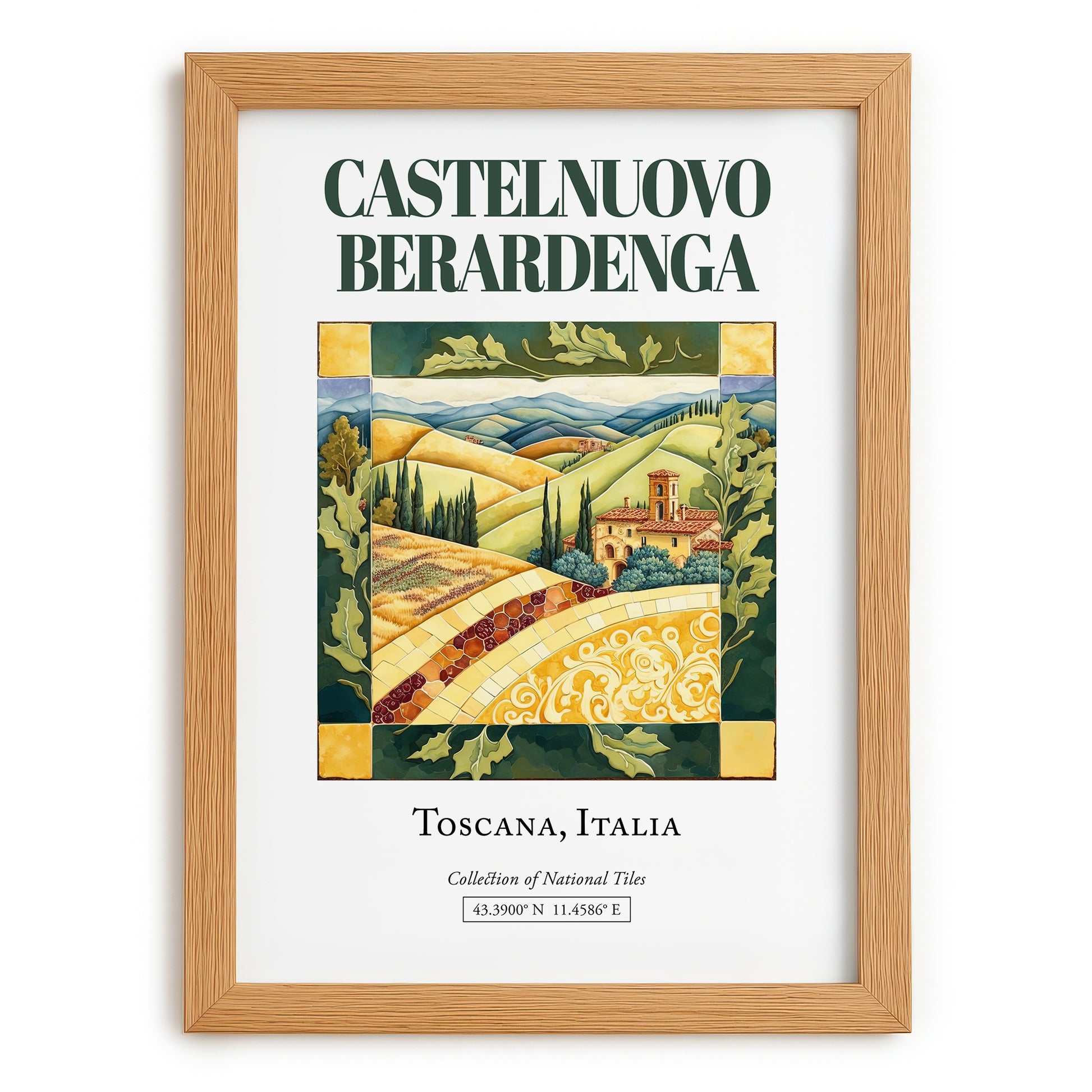 Castelnuovo Berardenga, Italy – Dream Destination Decor, set in oak frame