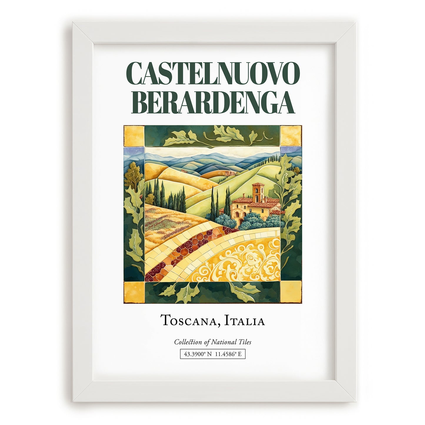 Castelnuovo Berardenga, Italy – Dream Destination Decor, placed in minimal white frame