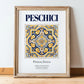 Peschici, Italy – Minimalist Travel Print, in wooden frame leaning on the floor