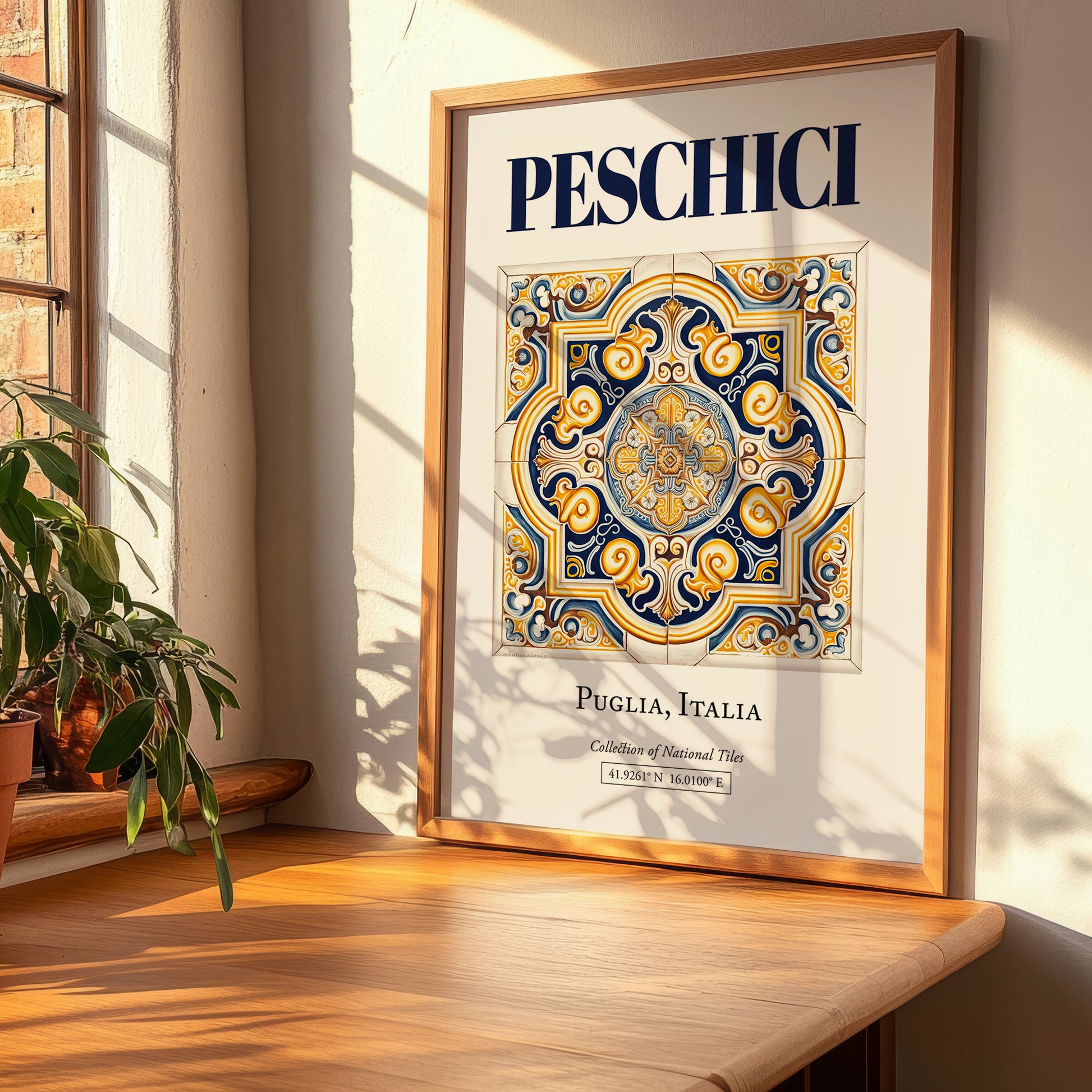 Peschici, Italy – Minimalist Travel Print, clean layout with no caption