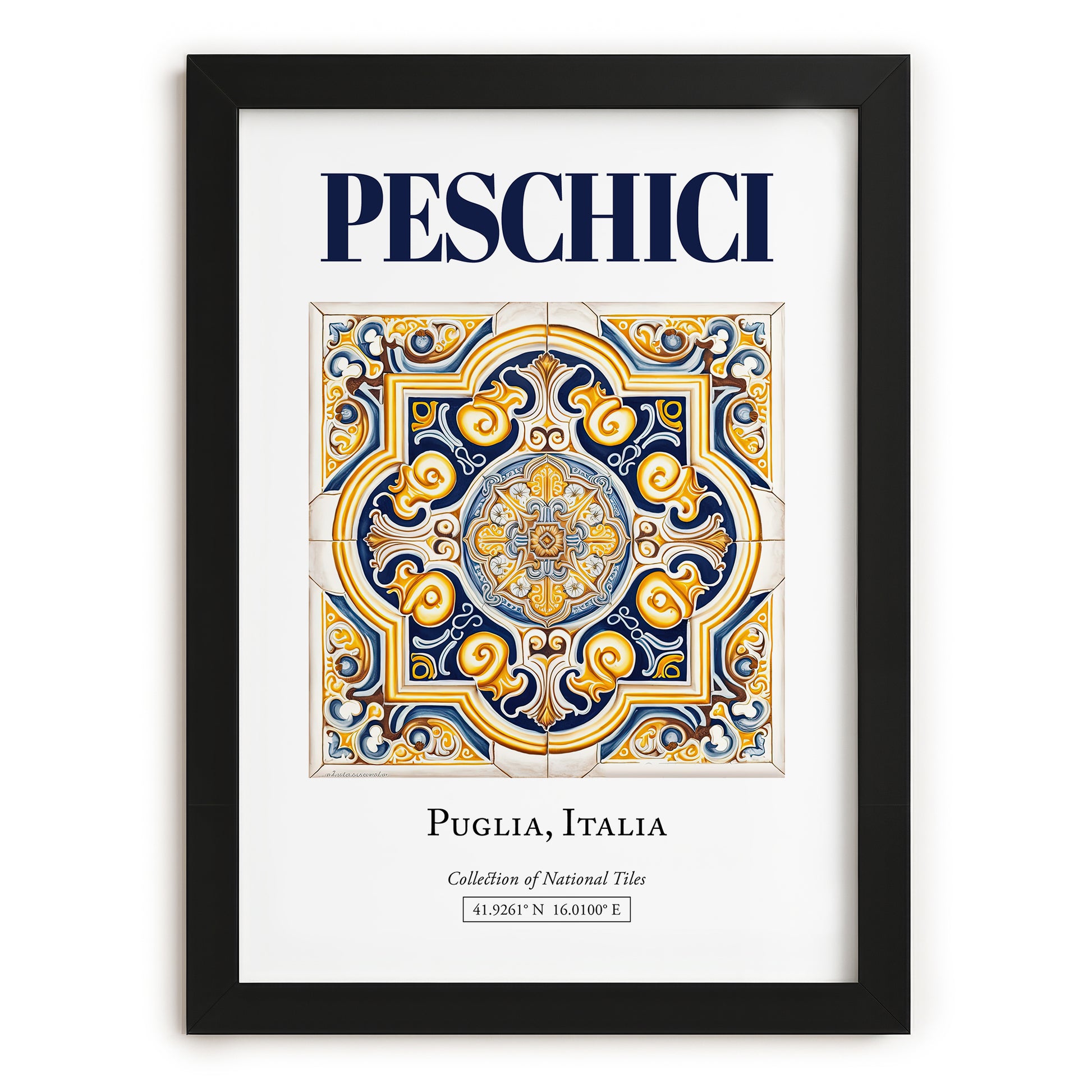 Peschici, Italy – Minimalist Travel Print, in sleek black frame