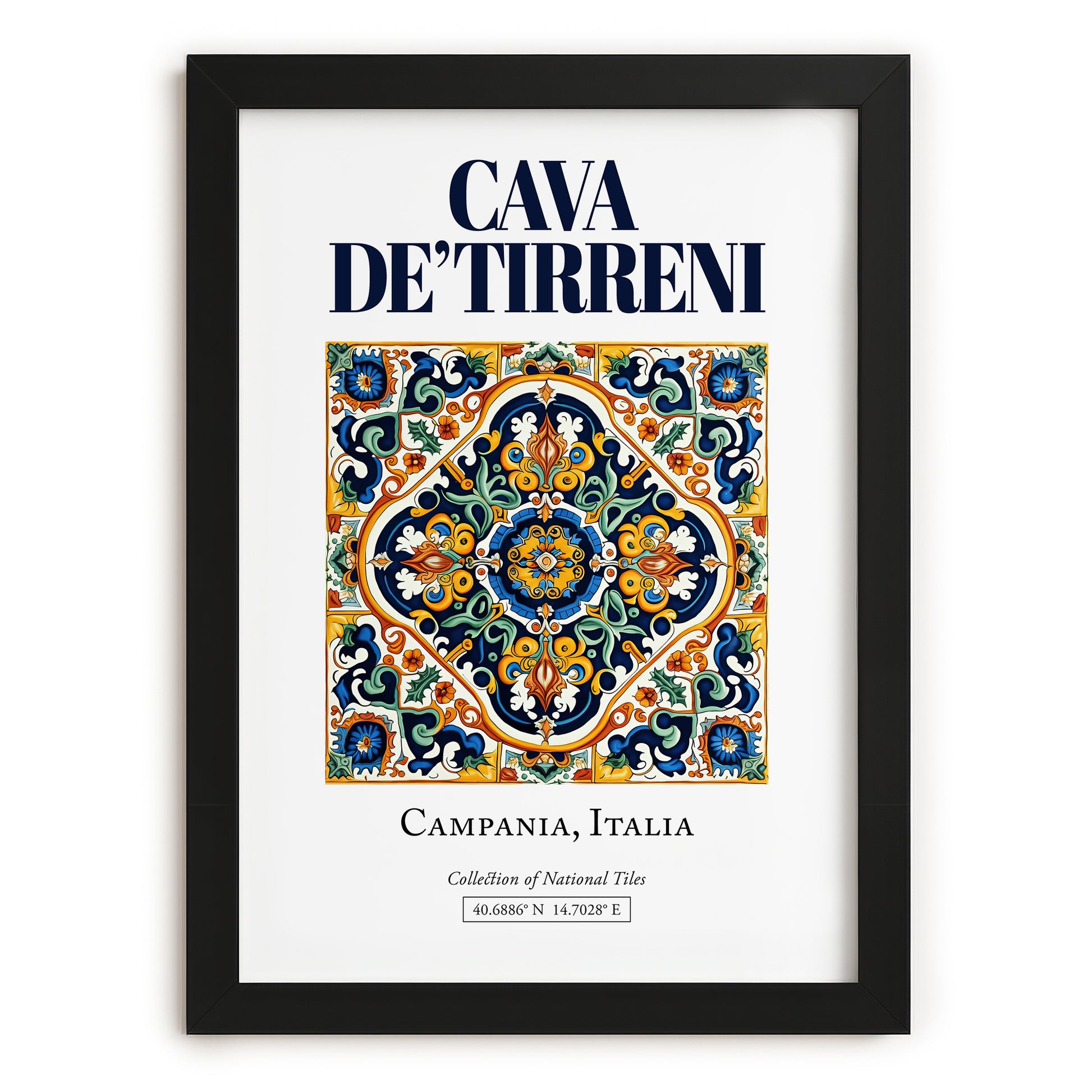 Cava de' Tirreni, Italy – Travel Poster, in sleek black frame