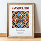 Sansepolcro, Italy – Minimalist Travel Print, in wooden frame leaning on the floor