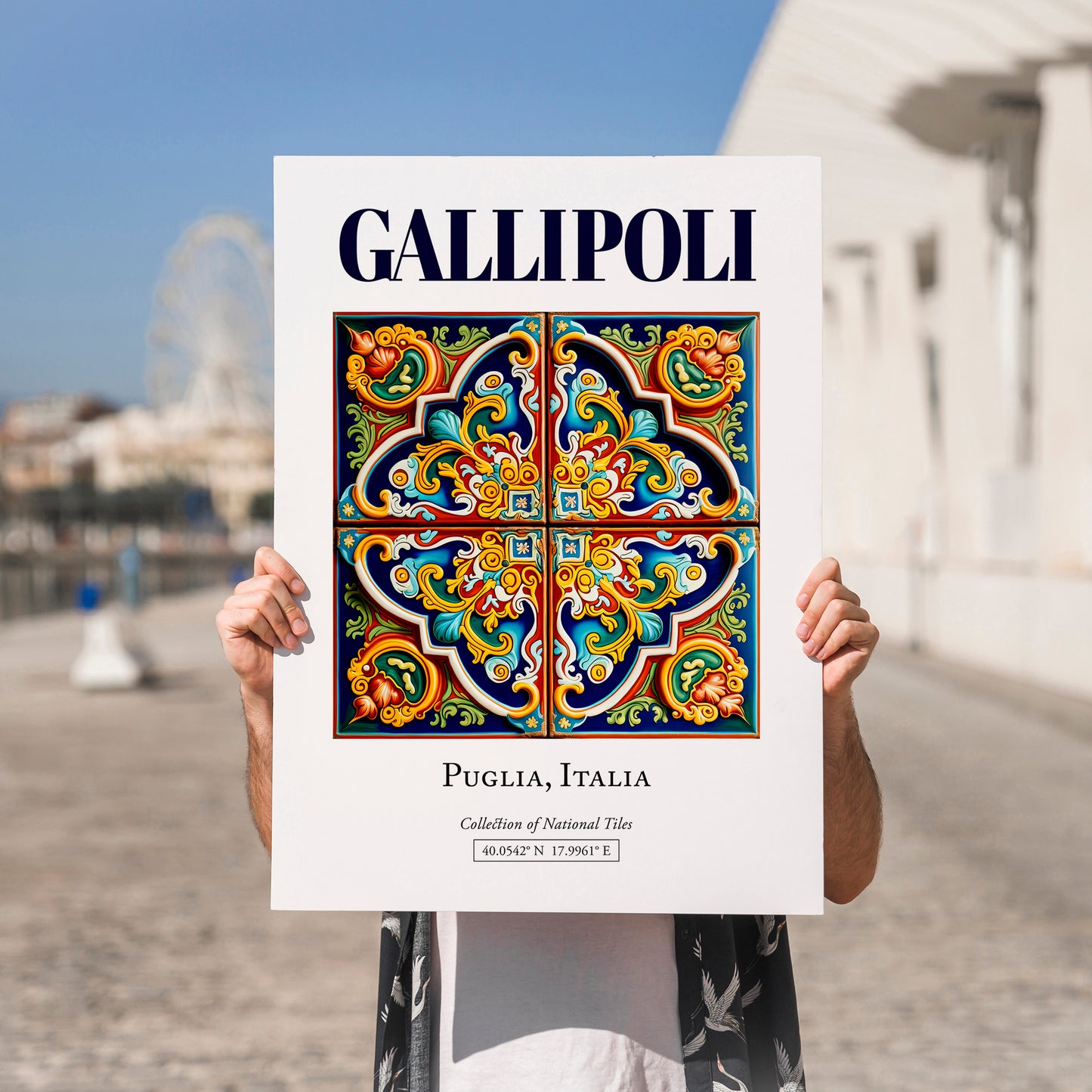 Gallipoli, Italy – Travel Memories Wall Print, no-text version framed in wood