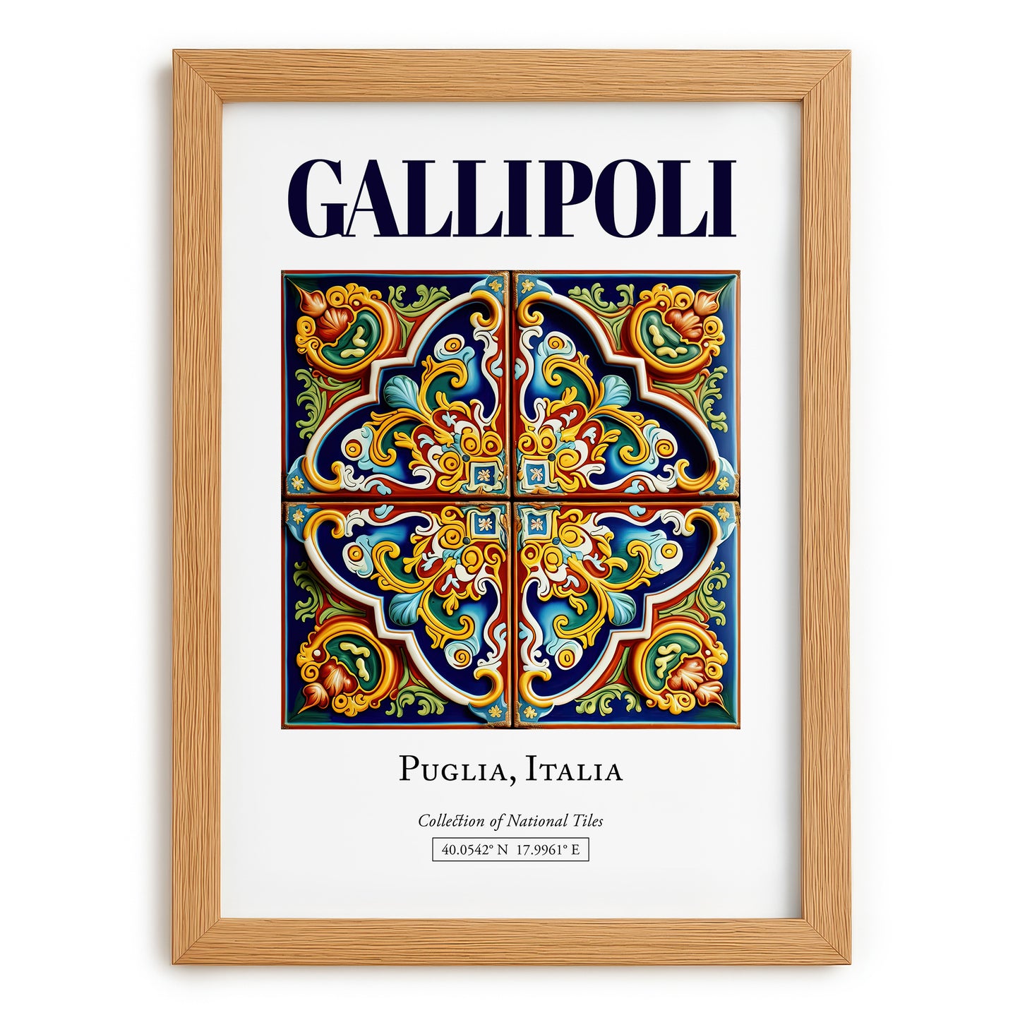 Gallipoli, Italy – Travel Memories Wall Print, set in oak frame