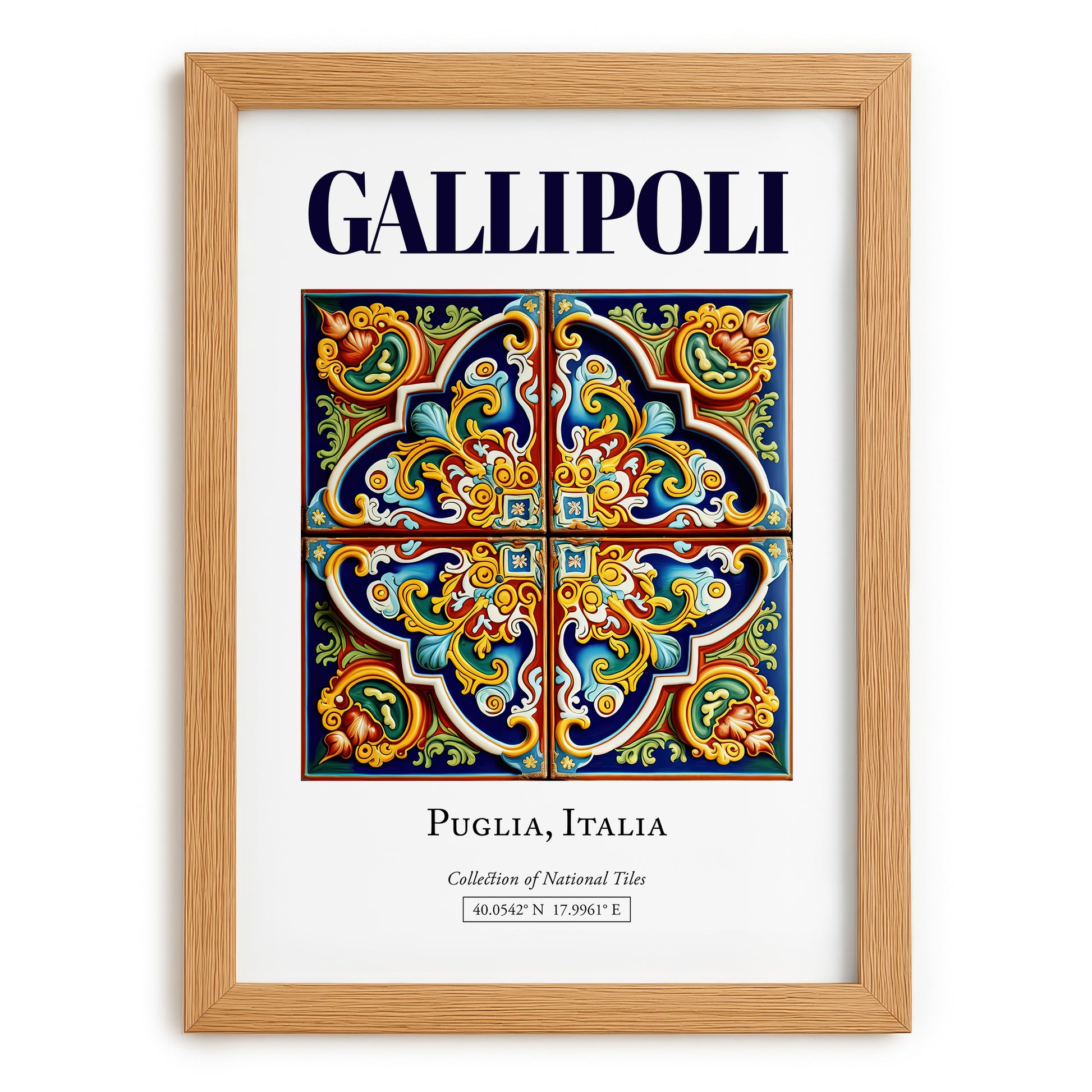 Gallipoli, Italy – Travel Memories Wall Print, set in oak frame