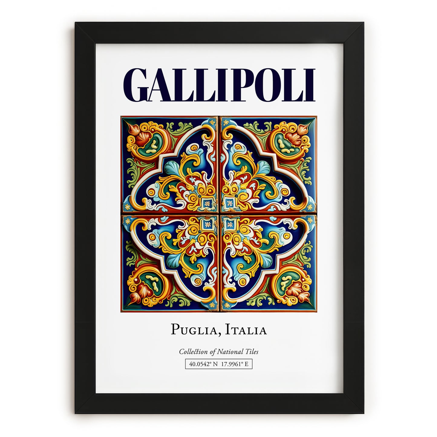 Gallipoli, Italy – Travel Memories Wall Print, in sleek black frame