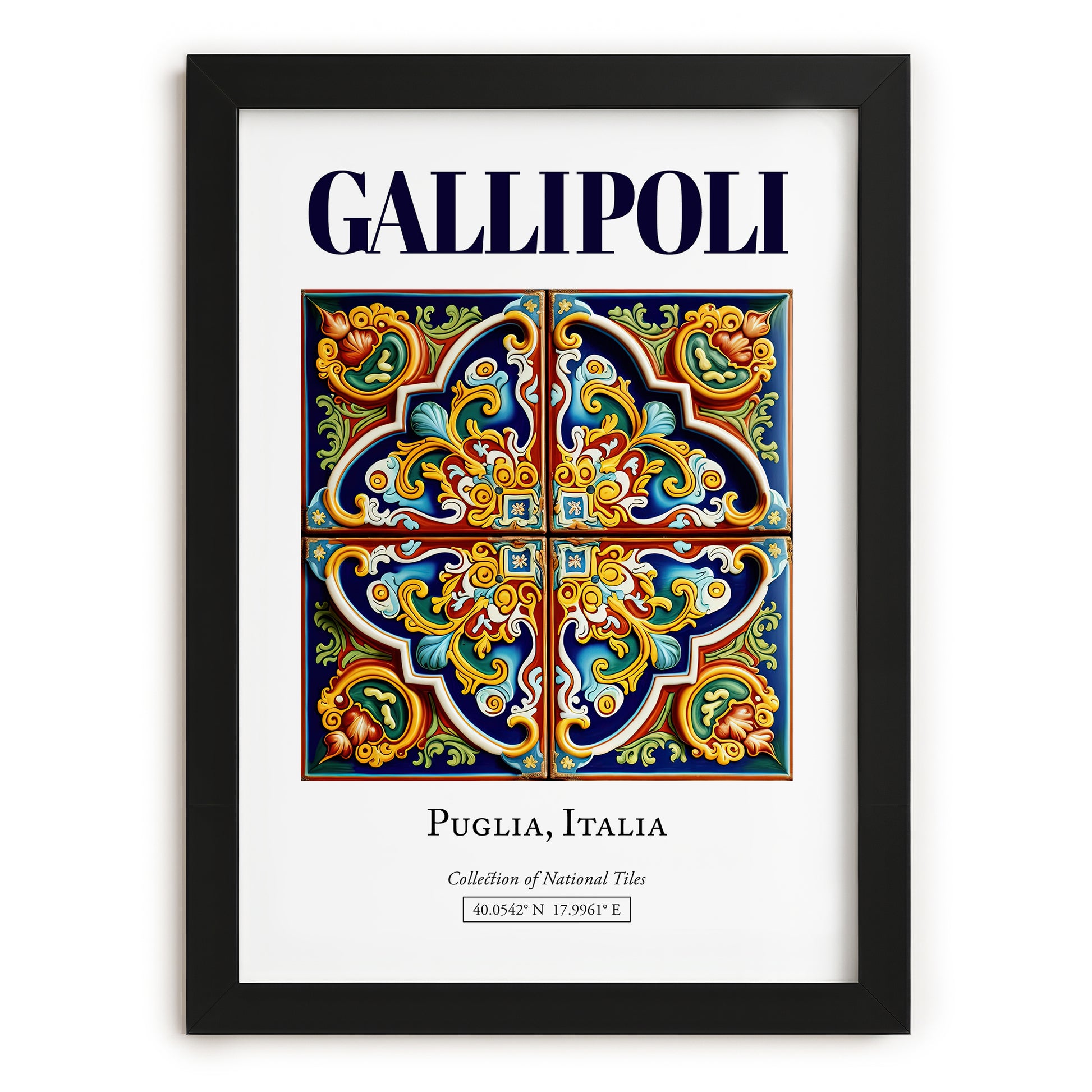 Gallipoli, Italy – Travel Memories Wall Print, in sleek black frame