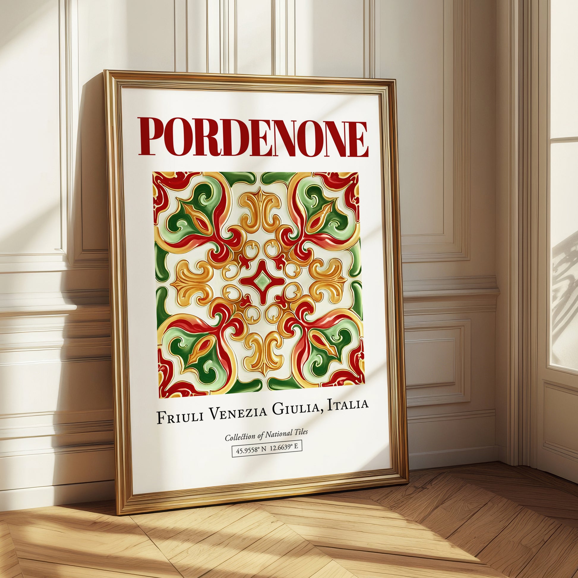 Pordenone, Italy – Historic Cities Art Print, styled in a charming Paris street view