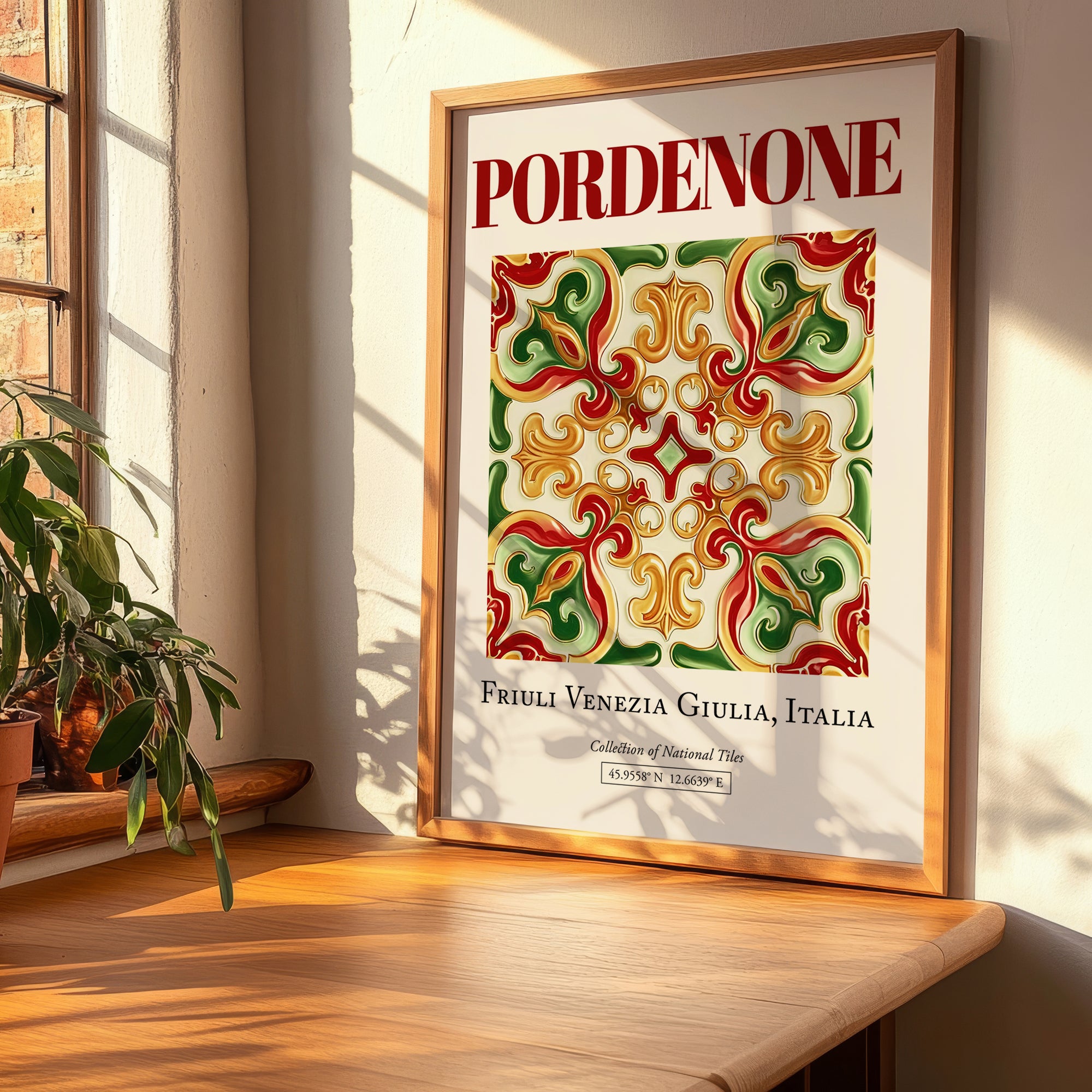 Pordenone, Italy – Historic Cities Art Print, clean layout with no caption