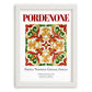Pordenone, Italy – Historic Cities Art Print, placed in minimal white frame