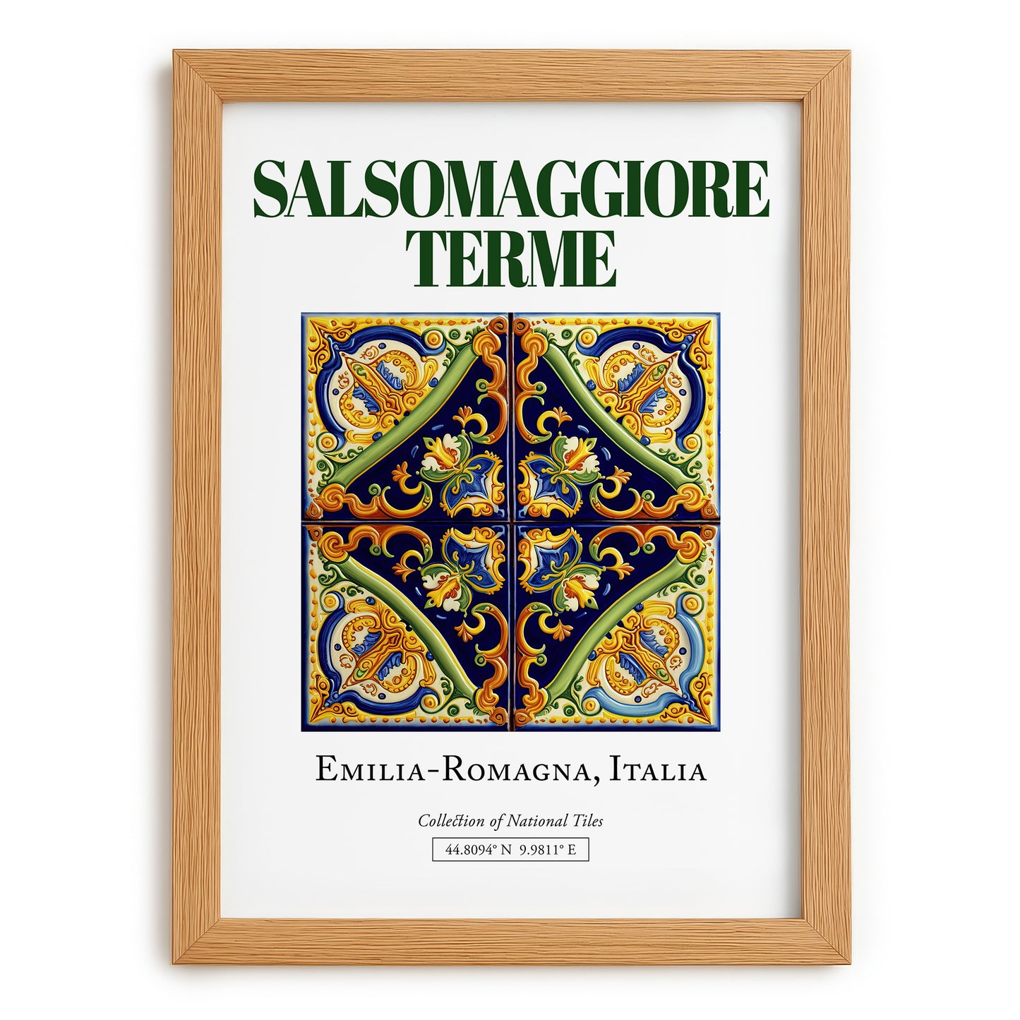 Salsomaggiore Terme, Italy – Architectural Travel Art, set in oak frame