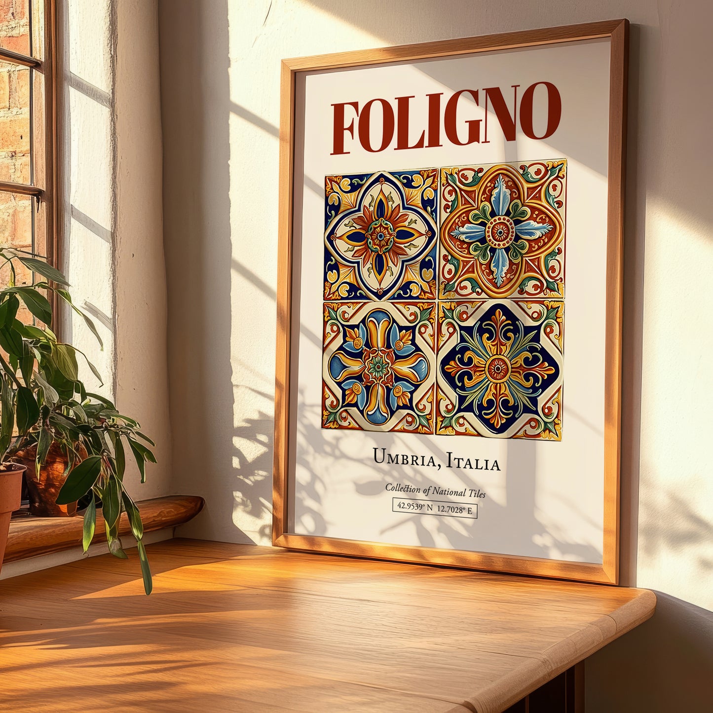 Foligno, Italy – Vintage Travel Poster, clean layout with no caption